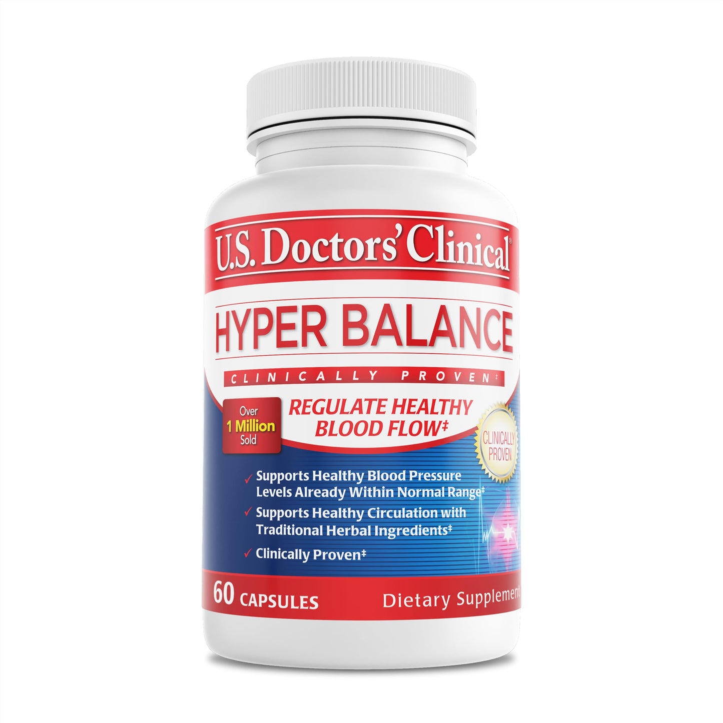 U.S.DOCTORS'CLINICAL HyperBalance Herbal Support for Liver with Eucommia Bark, Senna, Wild Chrysanthemum to Promote Regulation 60 Capsules