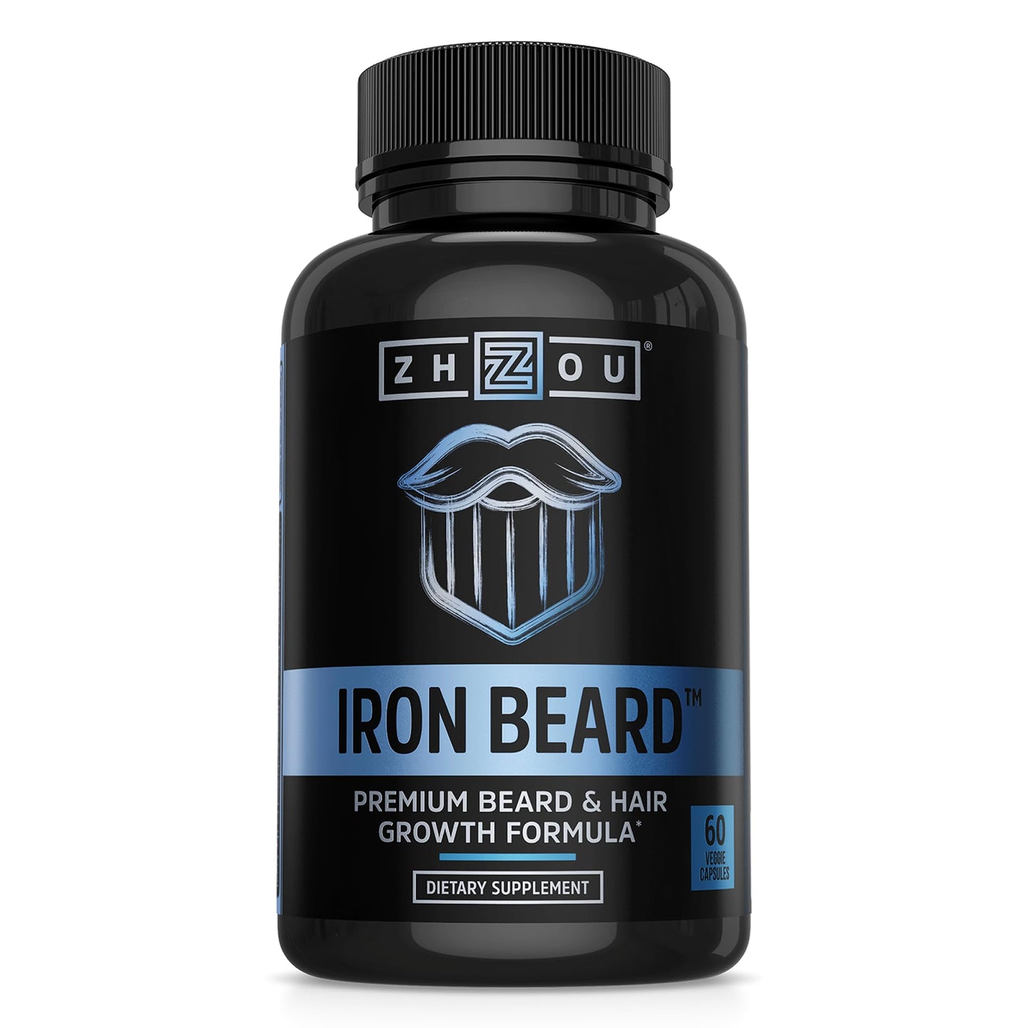 ZHOU Iron Beard Beard Growth Vitamins for Men 60 Capsules