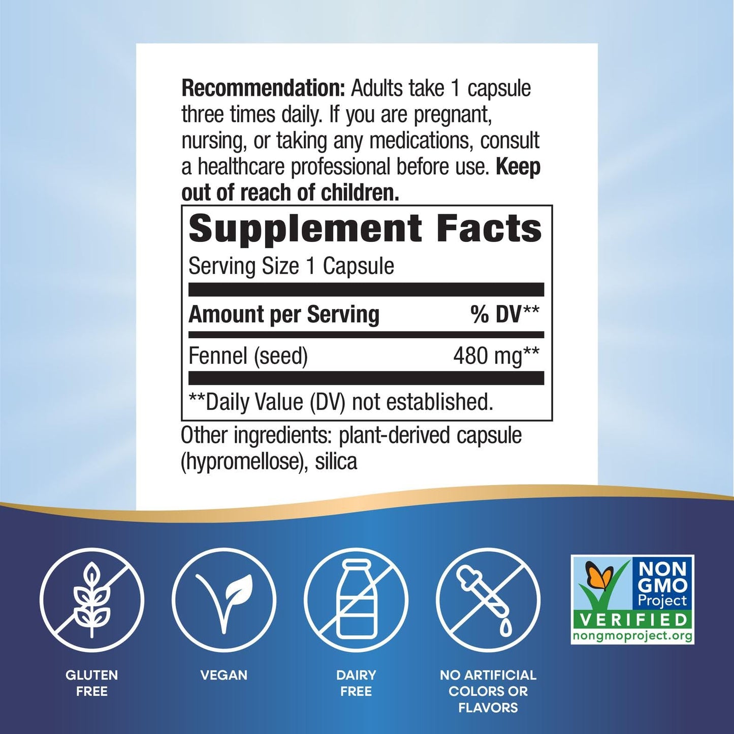 Nature's Way Fennel Seed Capsules, 100 Count