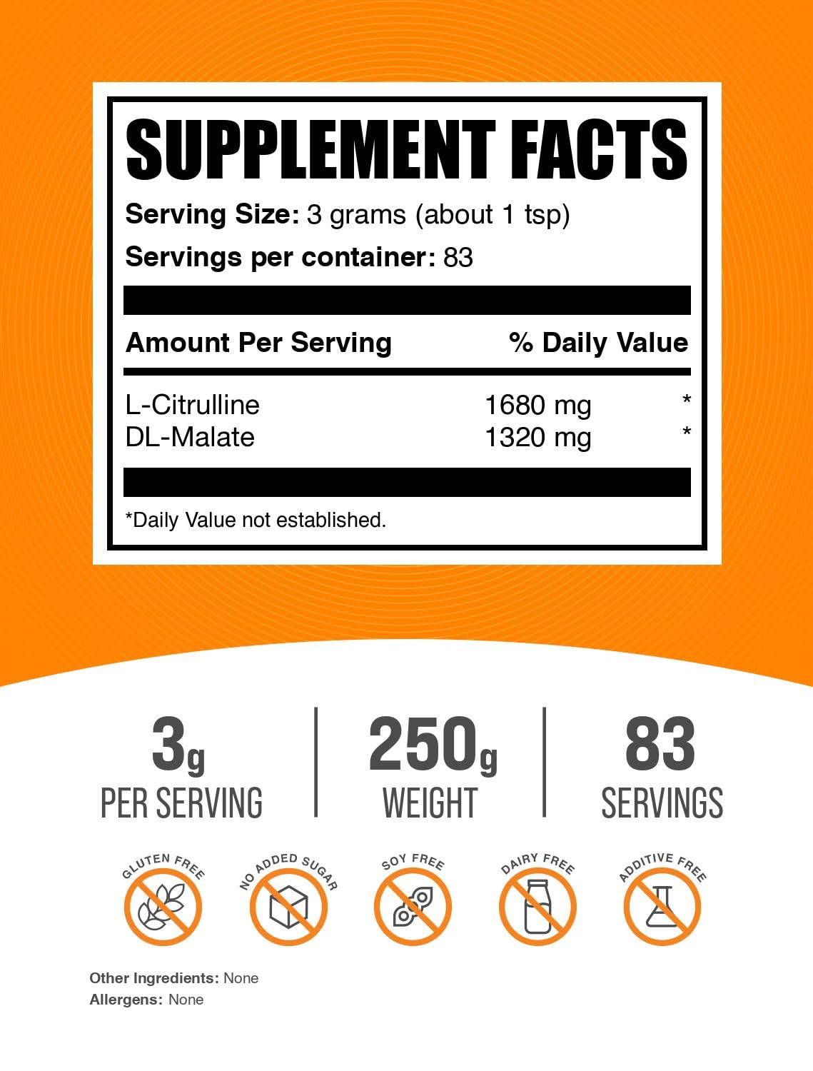 BulkSupplements L-Citrulline Malate 1:1 Powder, 8.8 oz