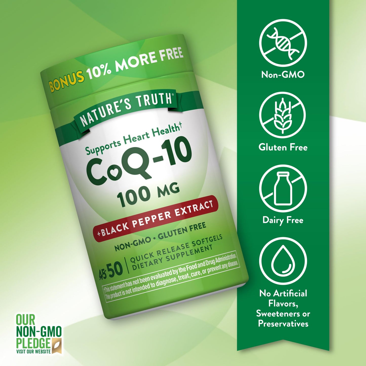 Nature's Truth CoQ10 100mg Softgels, 50 Count