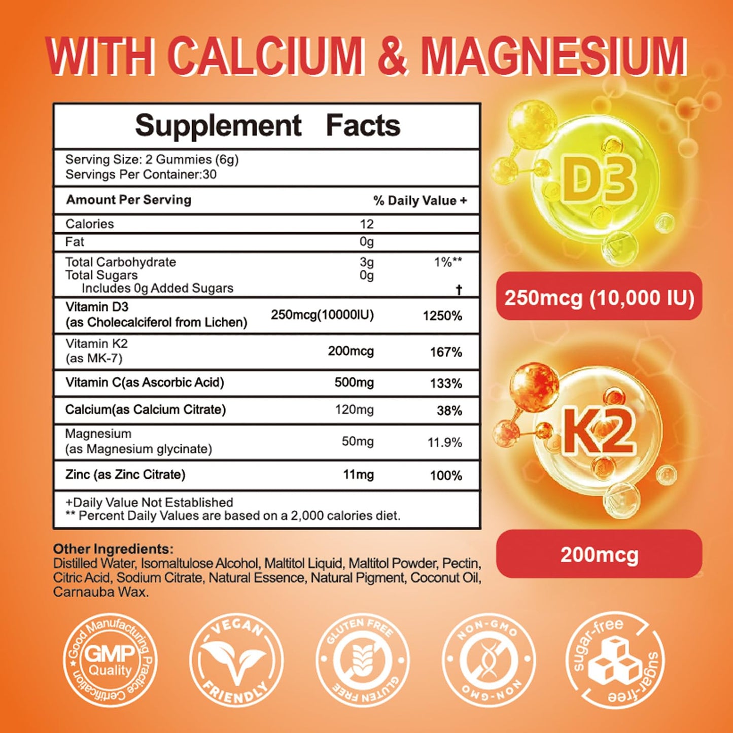 GKOKG Vitamin D3 K2 (MK7 200mcg) Softgels 60