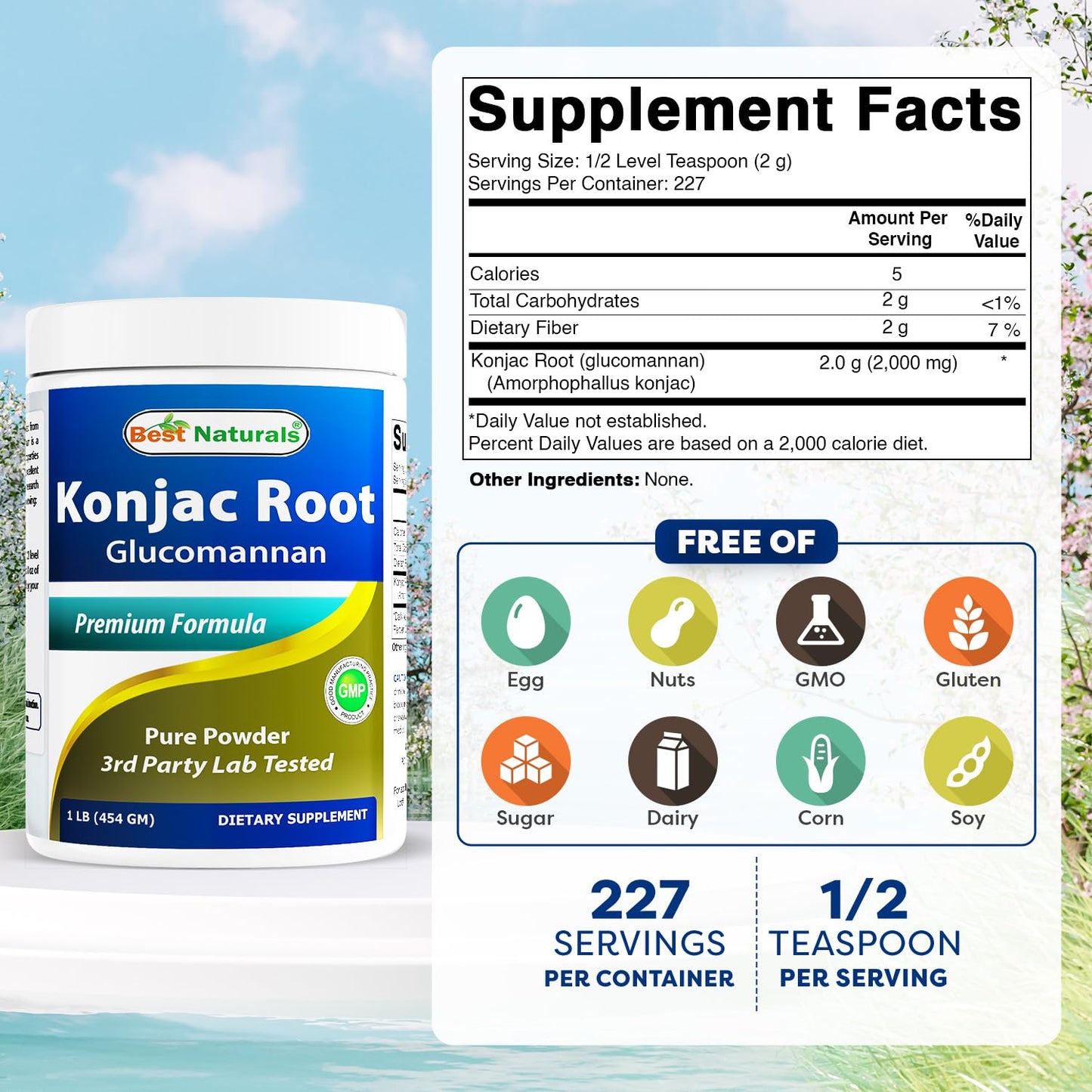 Best Naturals Konjac Glucomannan Root Powder 32 Servings