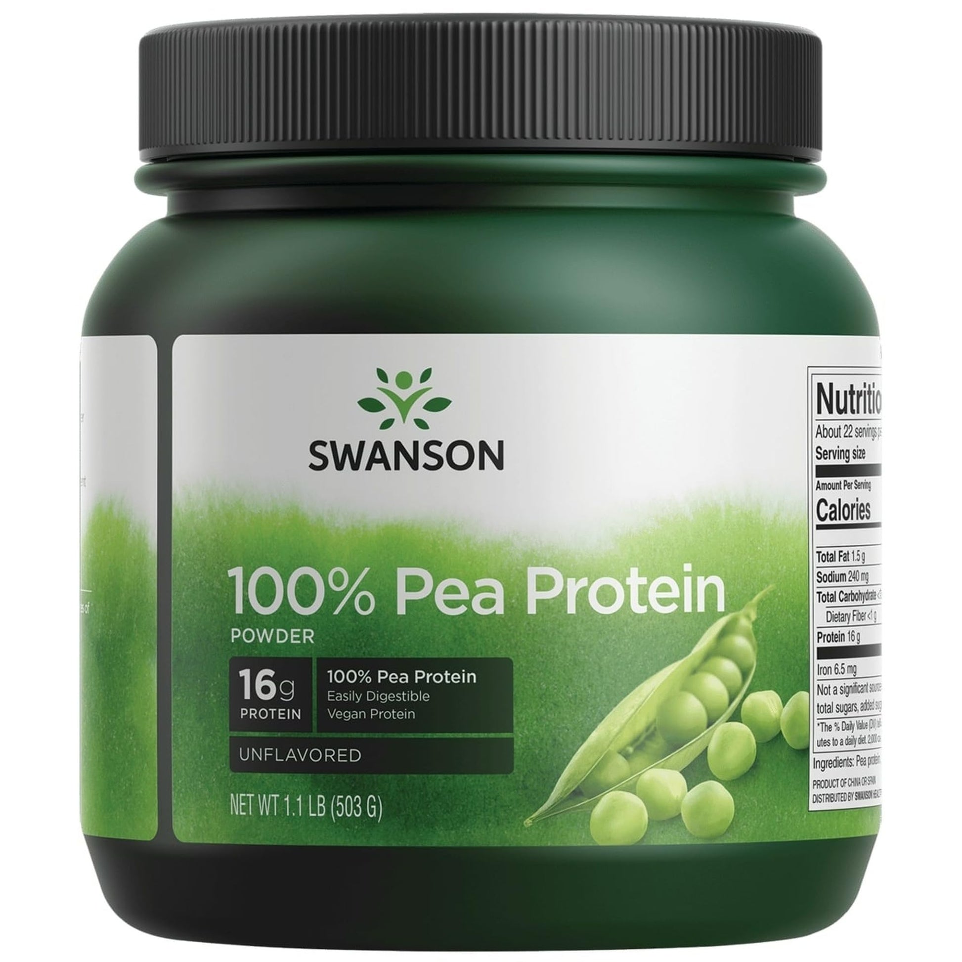 Swanson 100% Pure Pea Protein Powder 17.6 oz