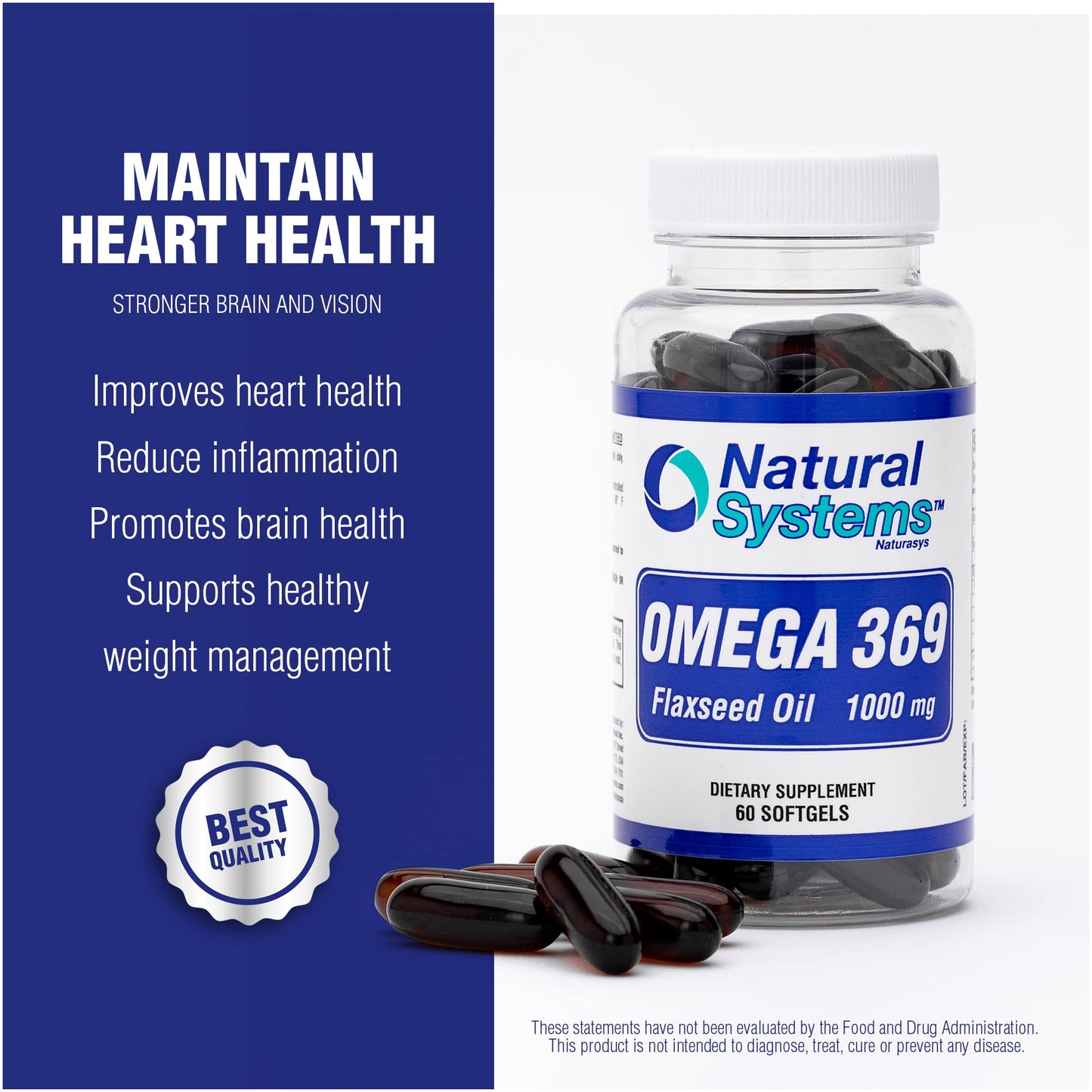 Natural Systems Naturasys Omega 369 1000 mg Softgels, 100 Count