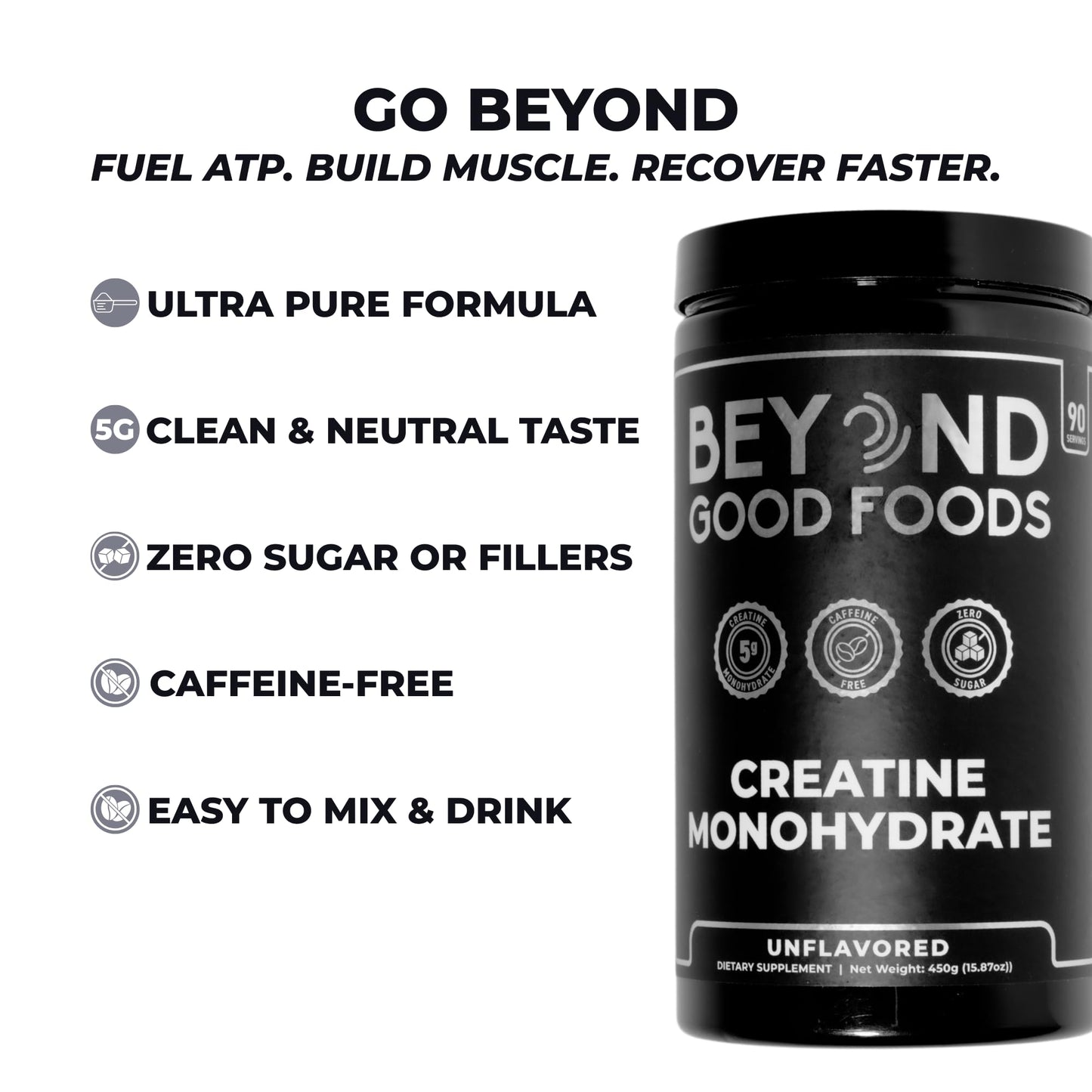 Beyond Good Foods Creatine Monohydrate Powder 15.87 oz