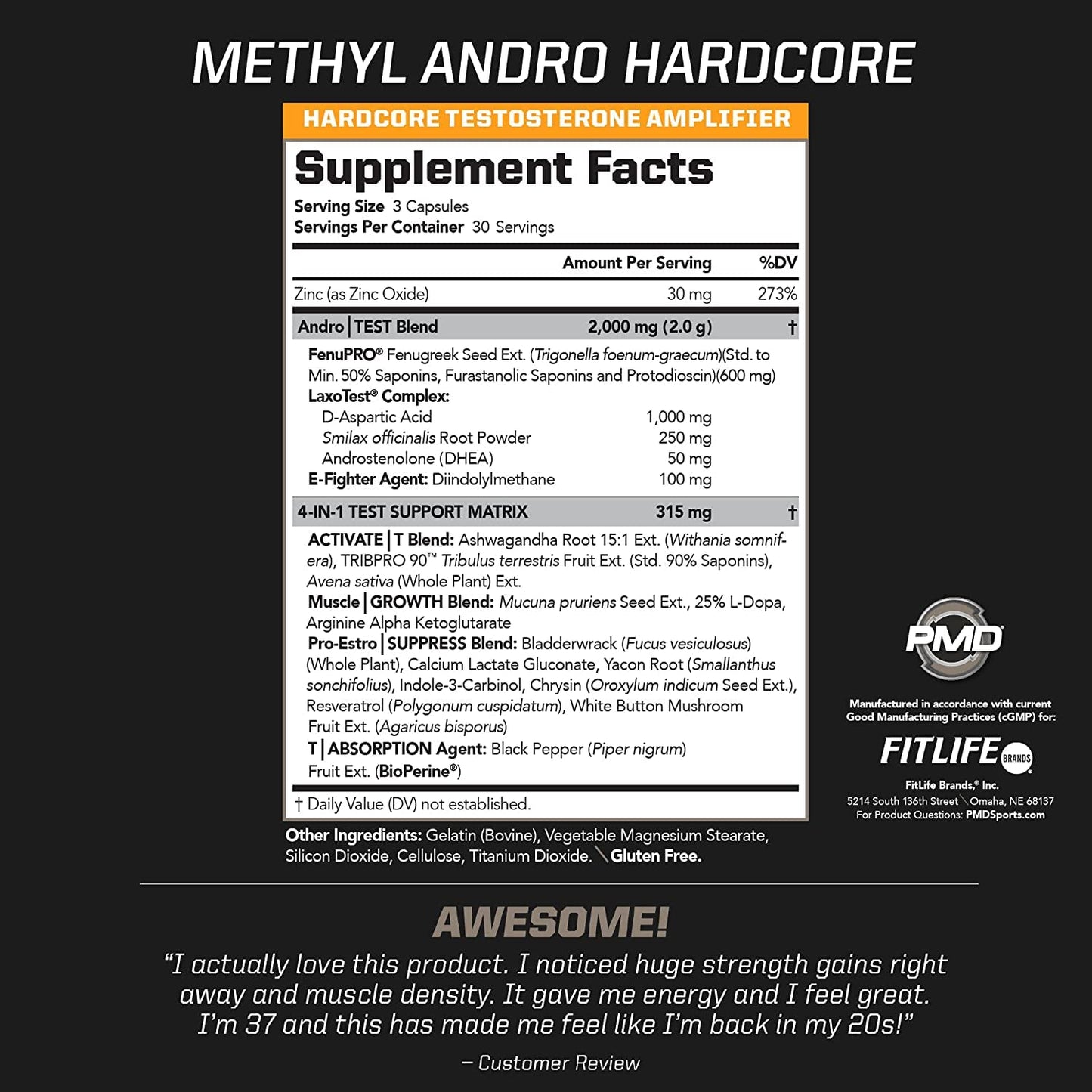 PMD Methyl Andro Hardcore Capsule 90 Count