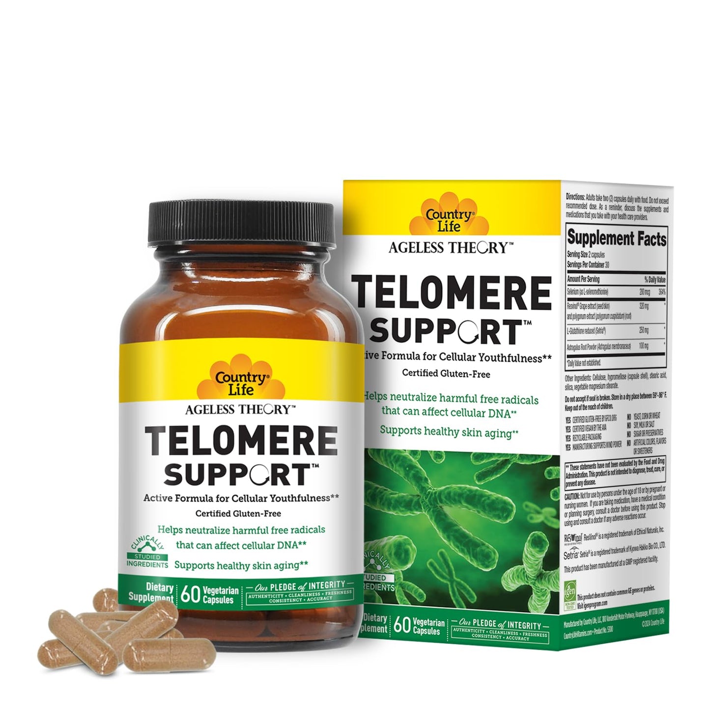 Country Life Ageless Theory Telomere Support 60 Capsules