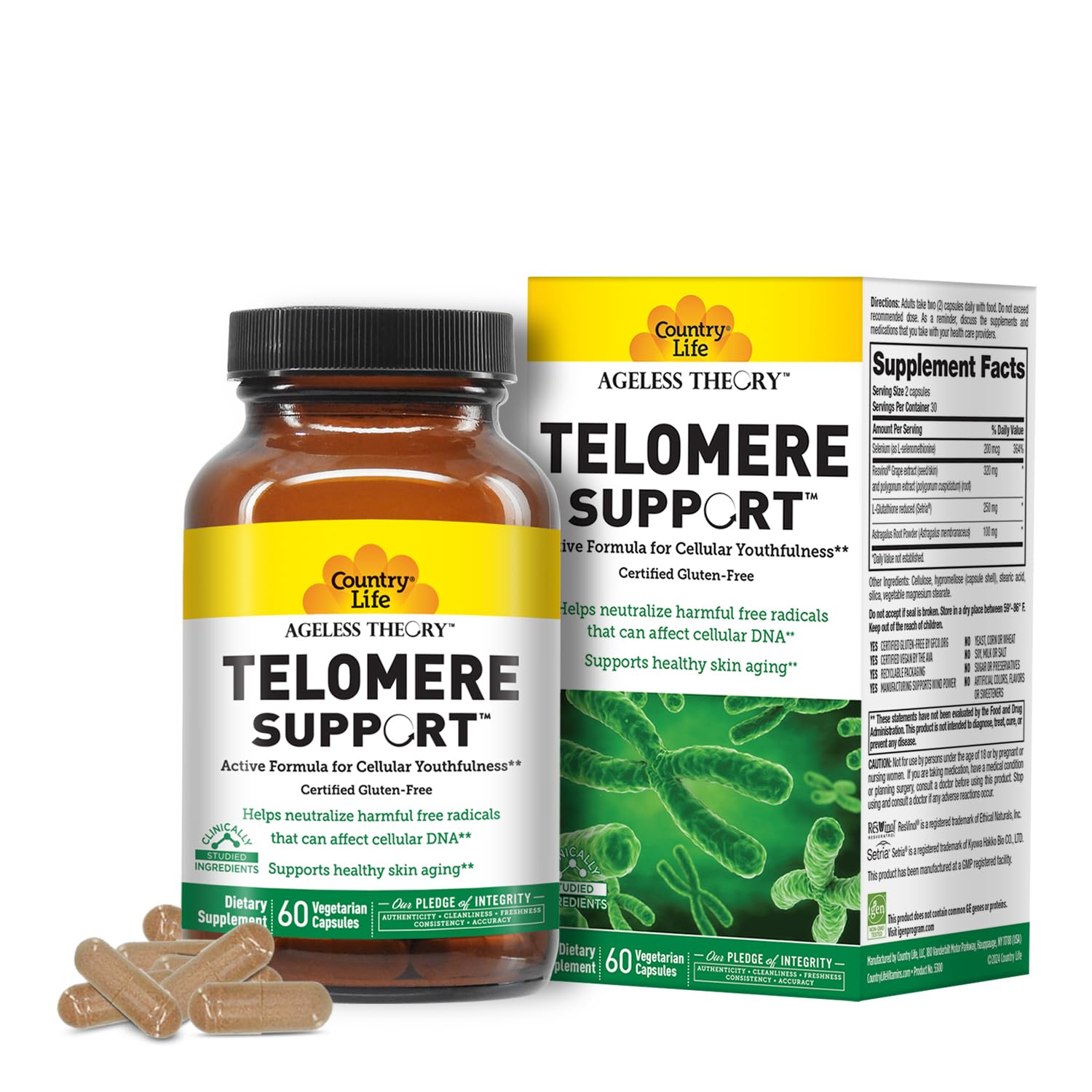 Country Life Ageless Theory Telomere Support 60 Capsules