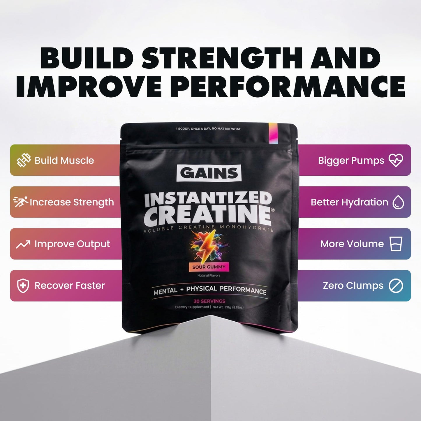 Gains in Bulk Instantized Creatine Monohydrate Powder 30 Servings