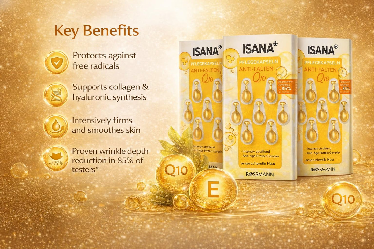 Generic ISANA Q10 Anti-Wrinkle Care Capsules, 21 Capsules