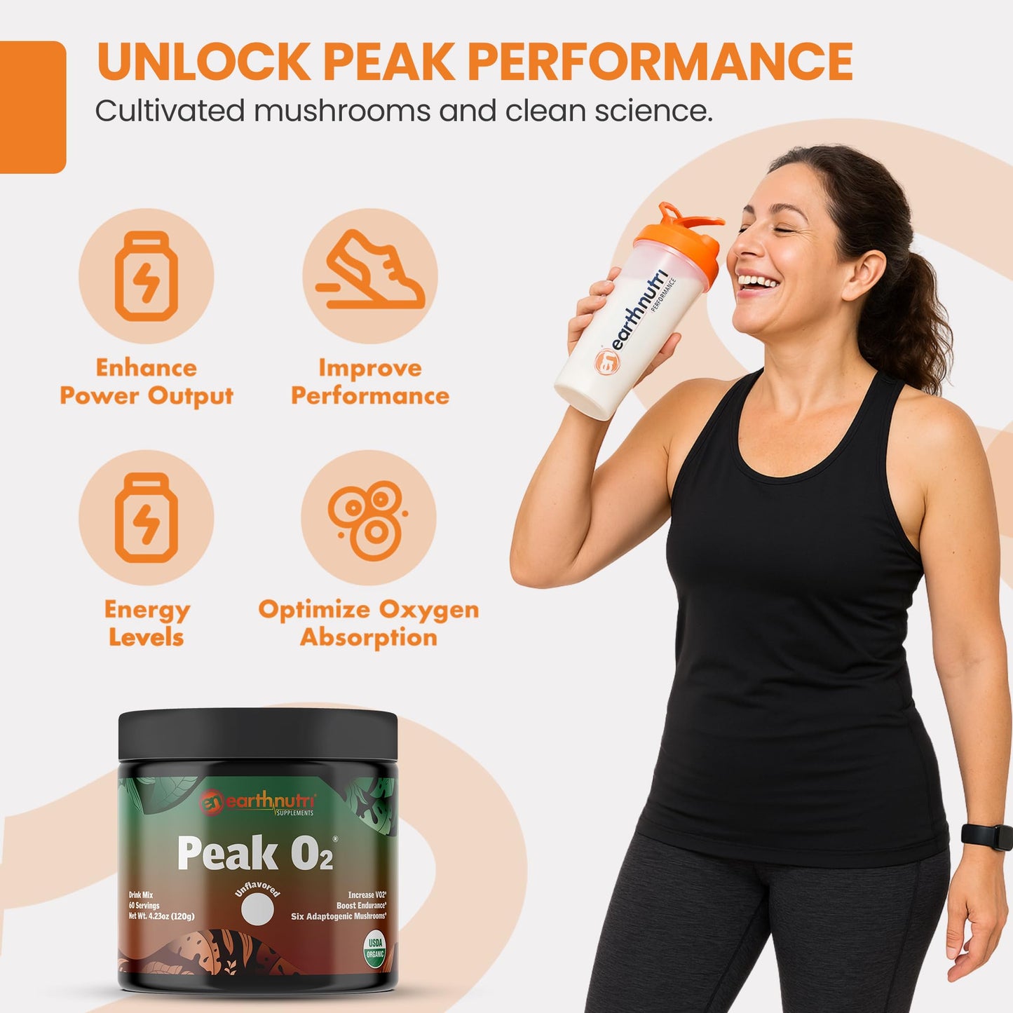 EarthNutri PeakO2 Workout Supplement Powder 4.23 oz
