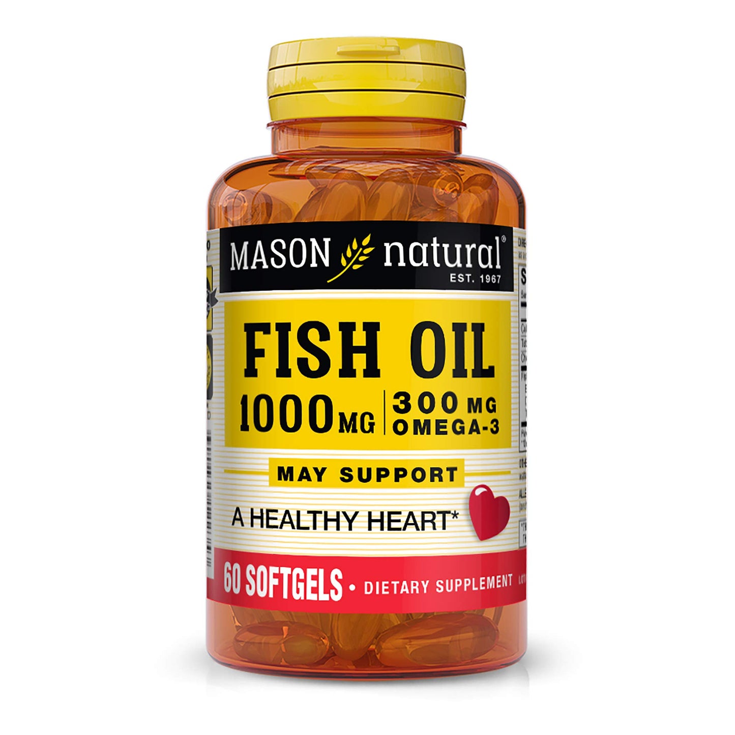 Mason Natural Omega-3 Fish Oil 1000mg with EPA & DHA Softgels 60