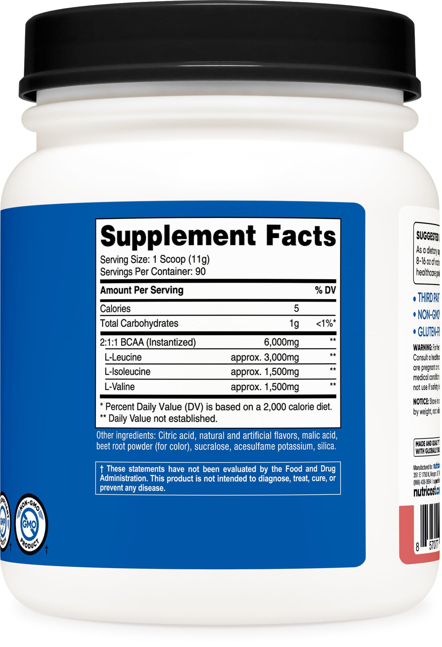 Nutricost BCAA Powder 2:1:1 Raspberry Lemonade, 35.4 oz