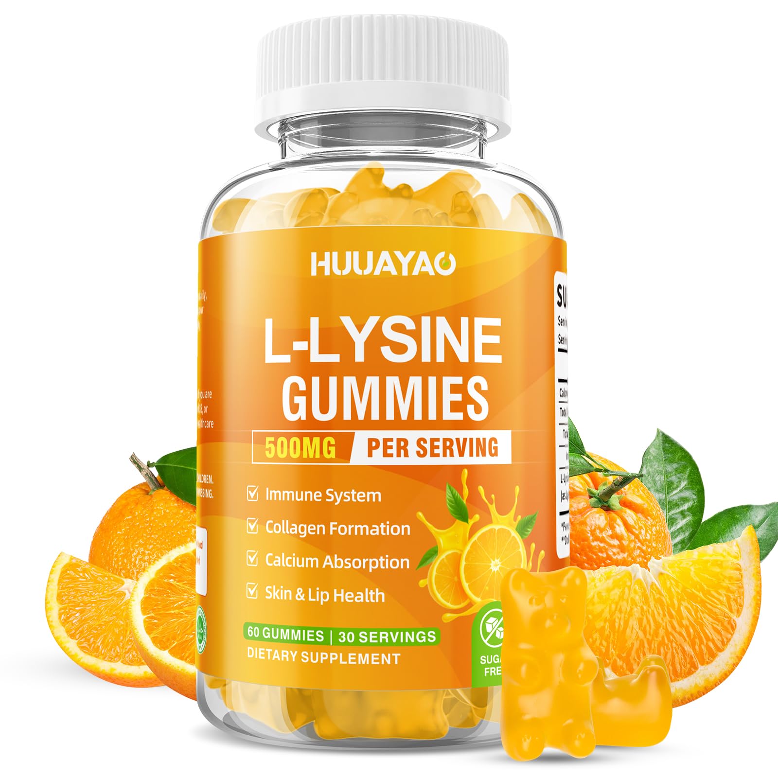 HUUAYAO L-Lysine Gummies 500mg, 60 Gummies