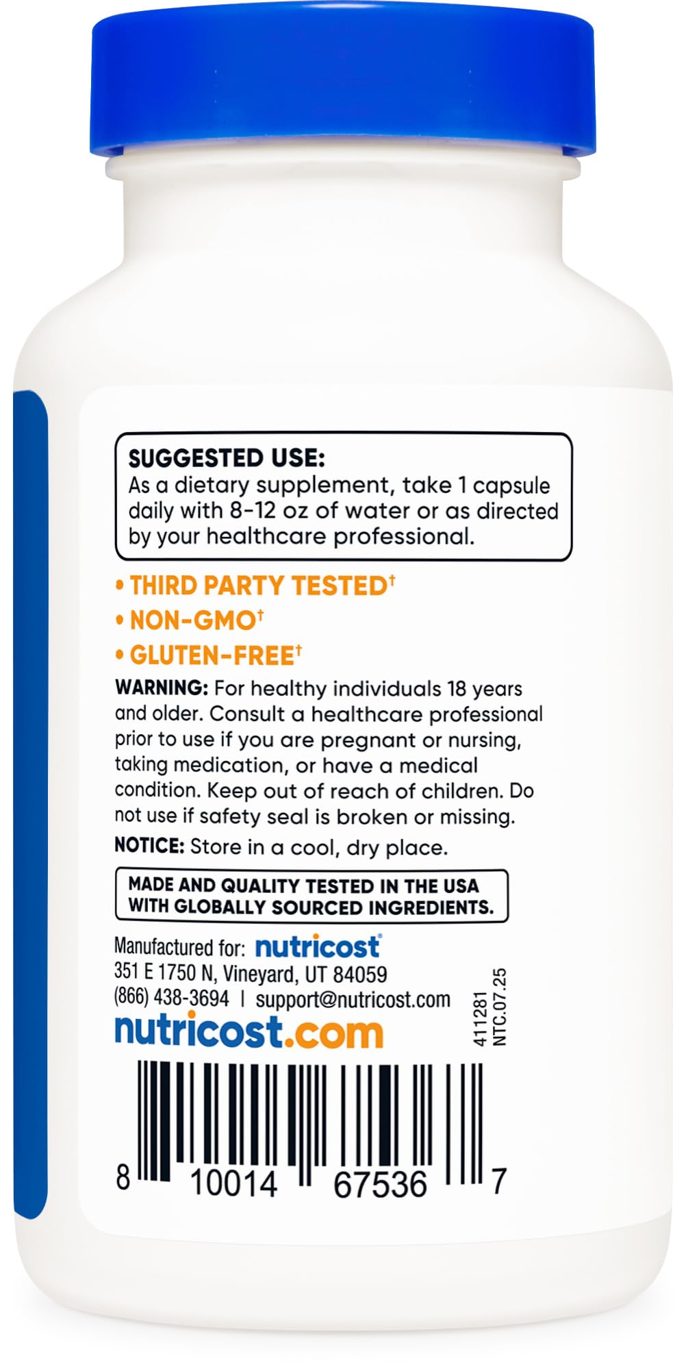 Nutricost N-Acetyl L-Cysteine (NAC) 600mg Capsules, 240 Count