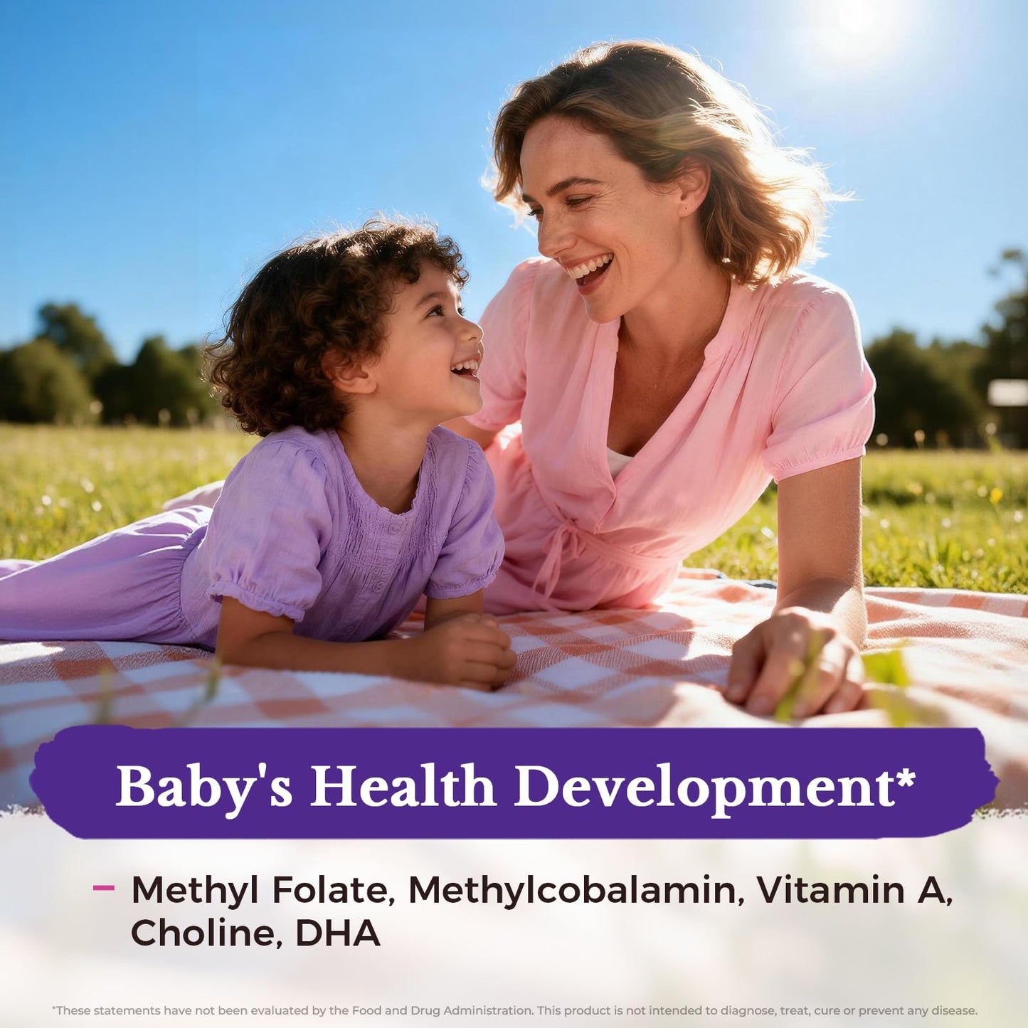 Vitalitown Prenatal Vitamins for Women with Methylfolate, DHA & Choline, Healthy Growth and Brain Development, All Natural, Non-GMO, 60 Softgels