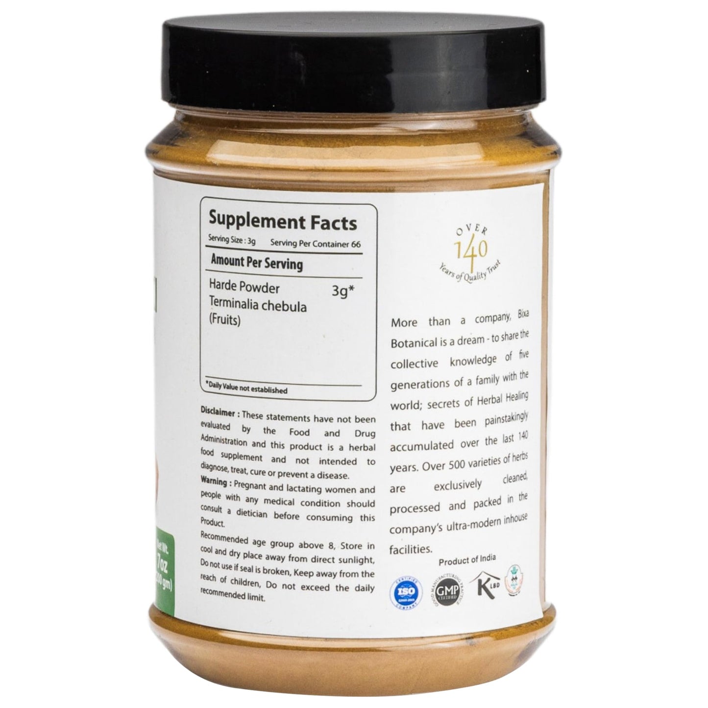 bixa BOTANICAL Haritaki Powder 7 Ounces