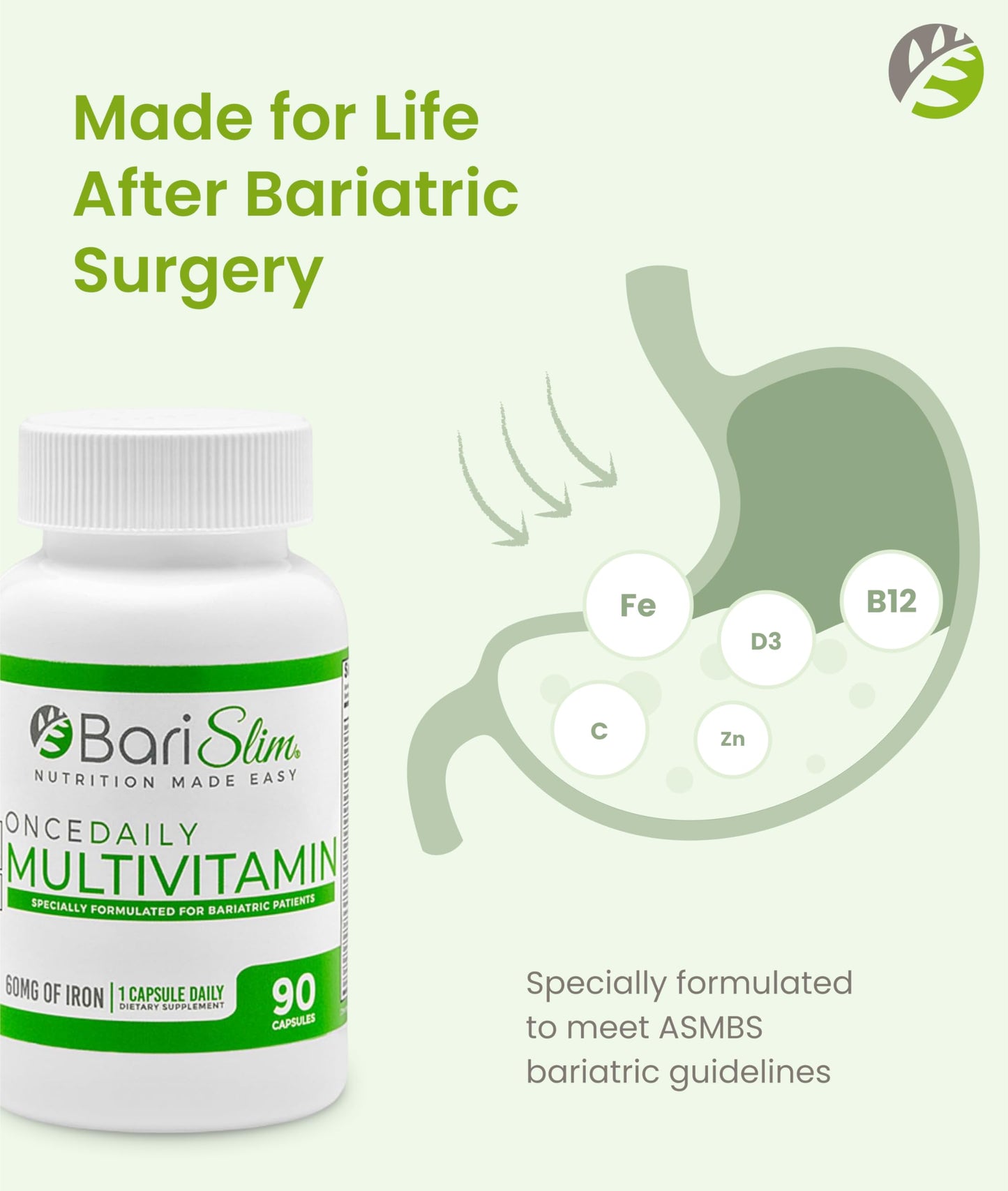BariSlim Once Daily Bariatric Multivitamin Capsule 90 Count