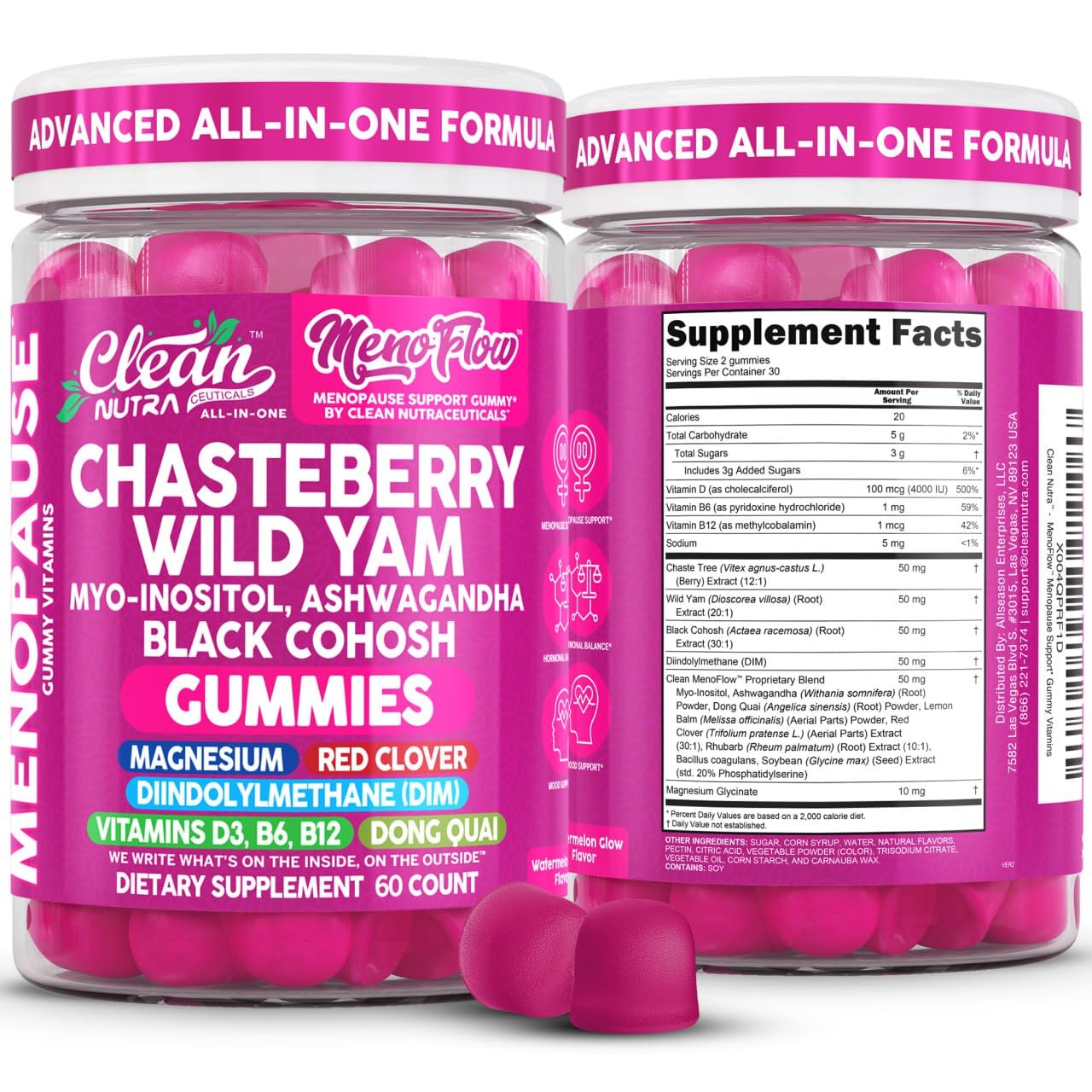 Clean Nutraceuticals Menopause Supplements Gummy 60 Count