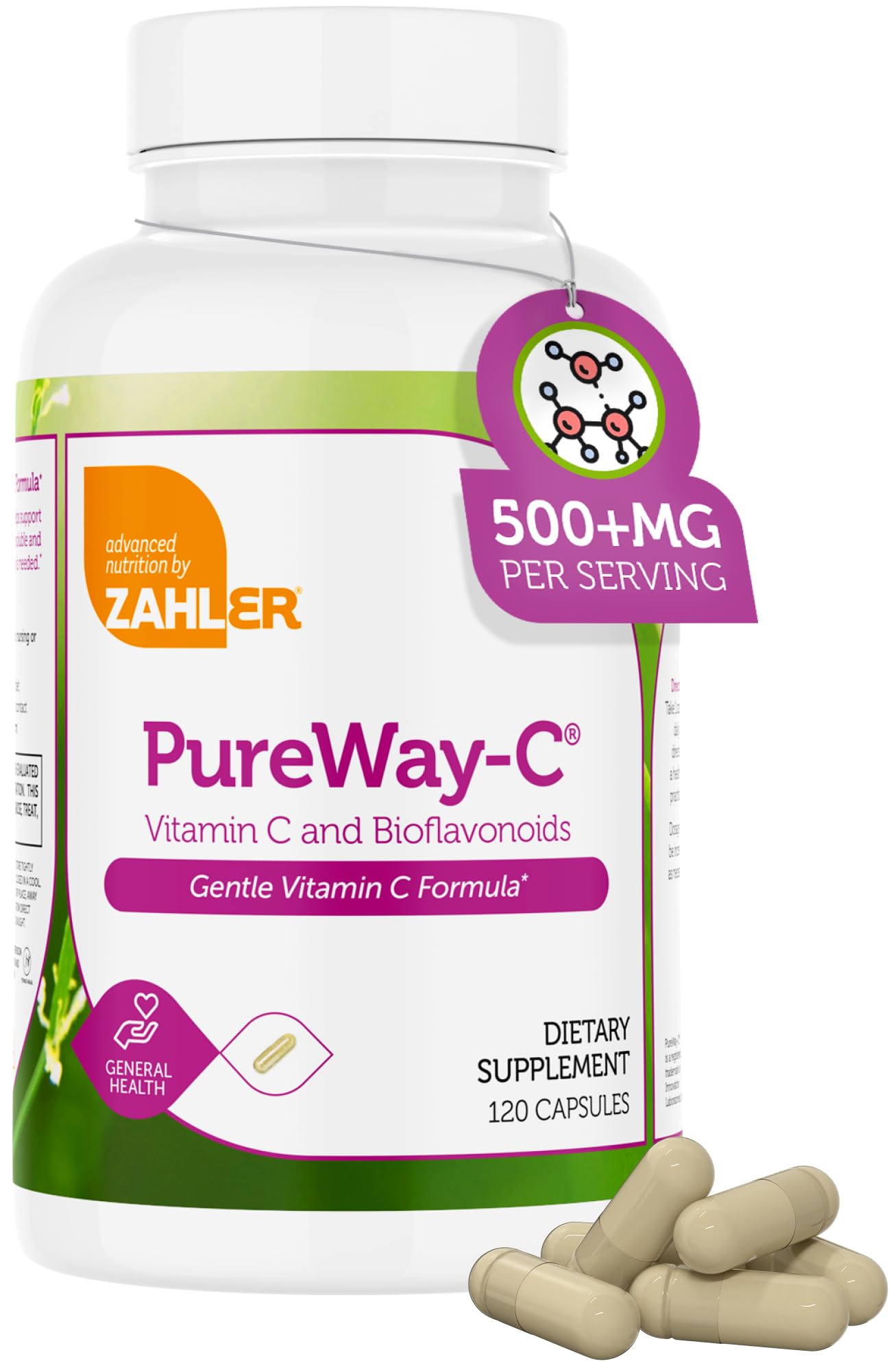 Zahler Vitamin C 500mg with Bioflavonoids Capsule 120 Count