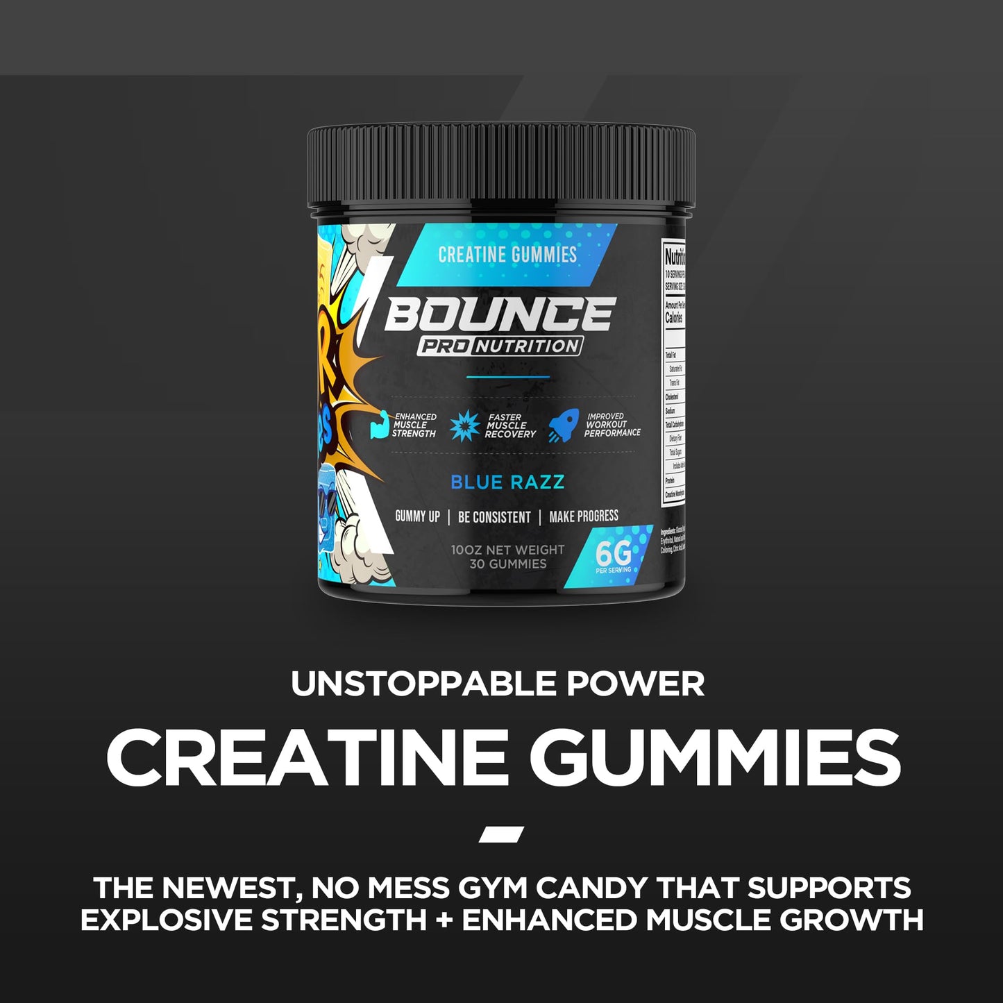 Bounce Pro Creatine Monohydrate Gummies 30 Count