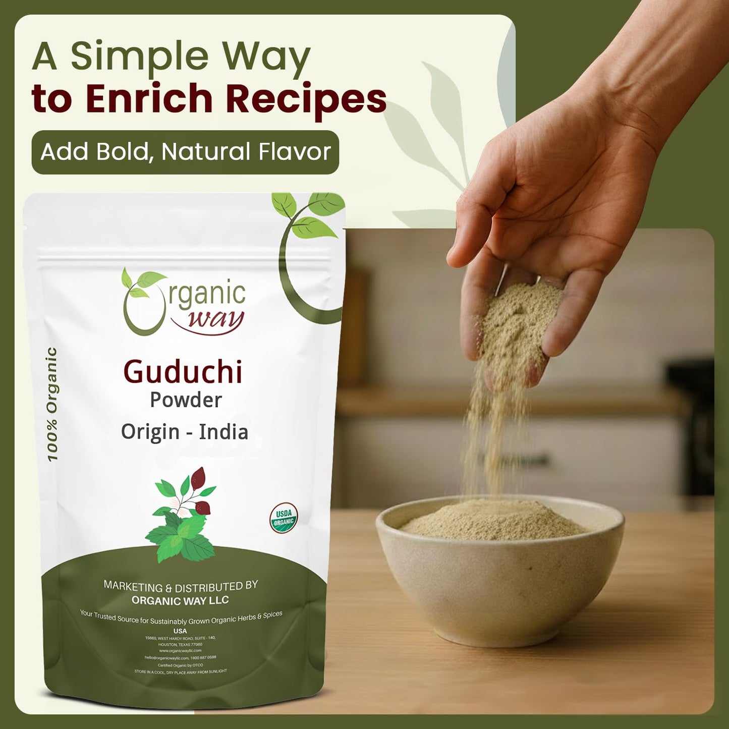 Organic Way Guduchi Powder (Tinospora cordifolia), 16 oz