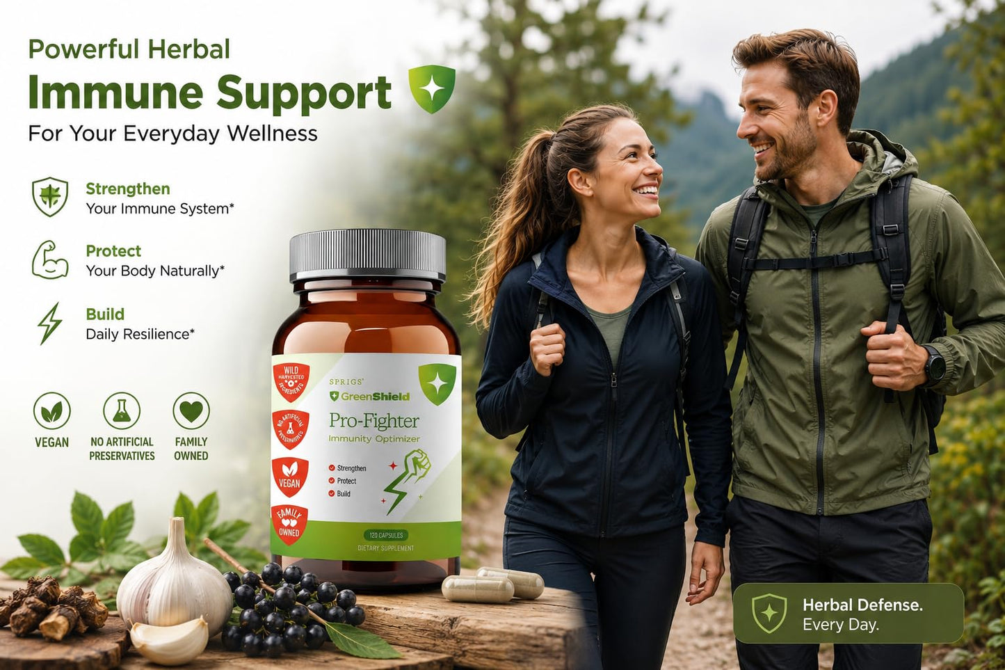 SPRIGS Pro-Fighter Immune Support Supplement 120 Capsules