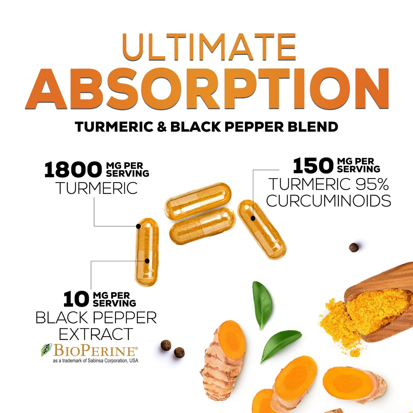 Nature's Nutrition Turmeric Curcumin Supplement 240 Capsules