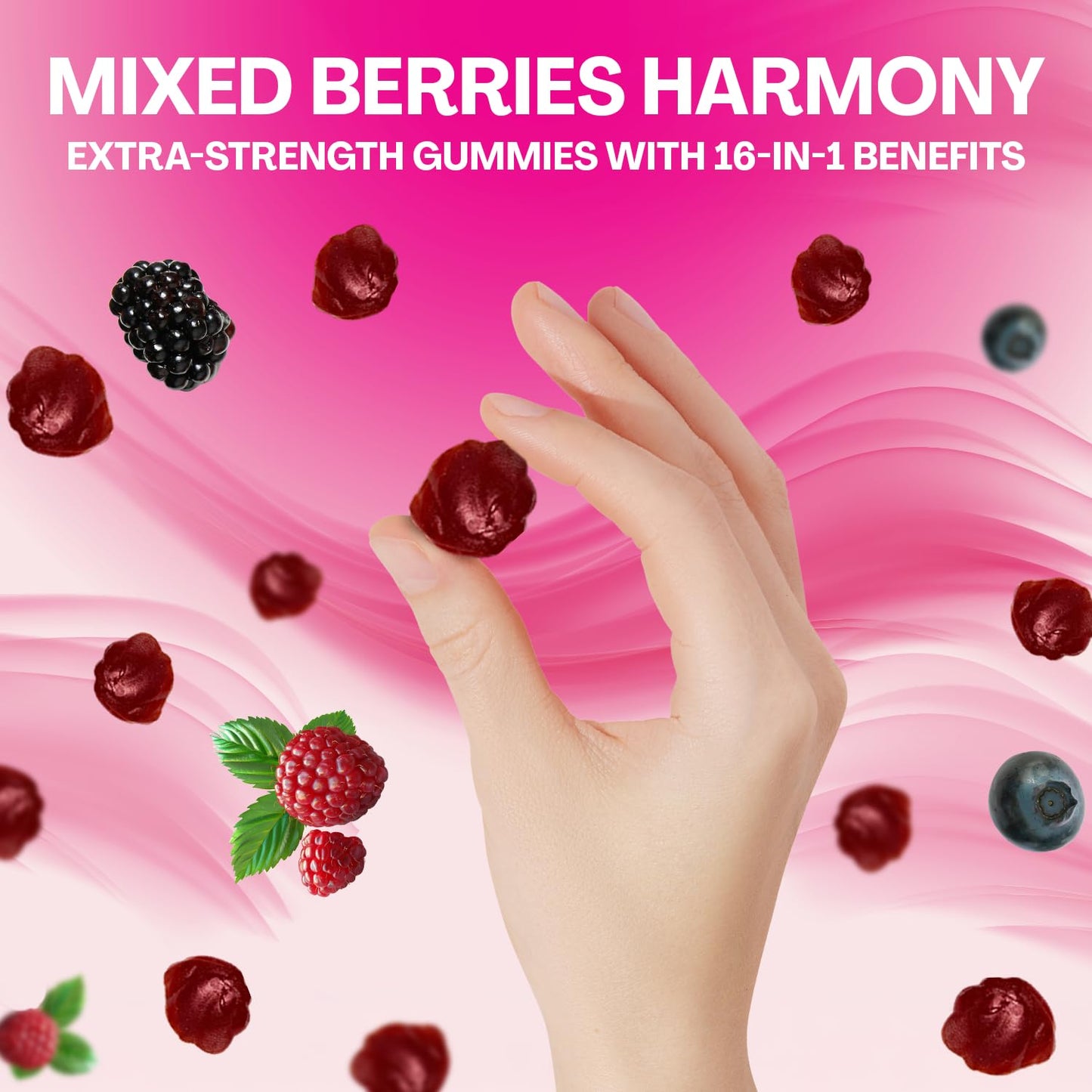 Parrox Myo-Inositol & D-Chiro Inositol Gummies with Berberine, Mixed Berry, 90 Count