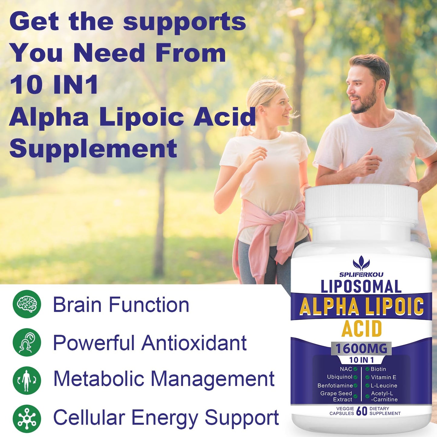 Spliferkou Liposomal Alpha Lipoic Acid 1600mg per Serving Capsules 60
