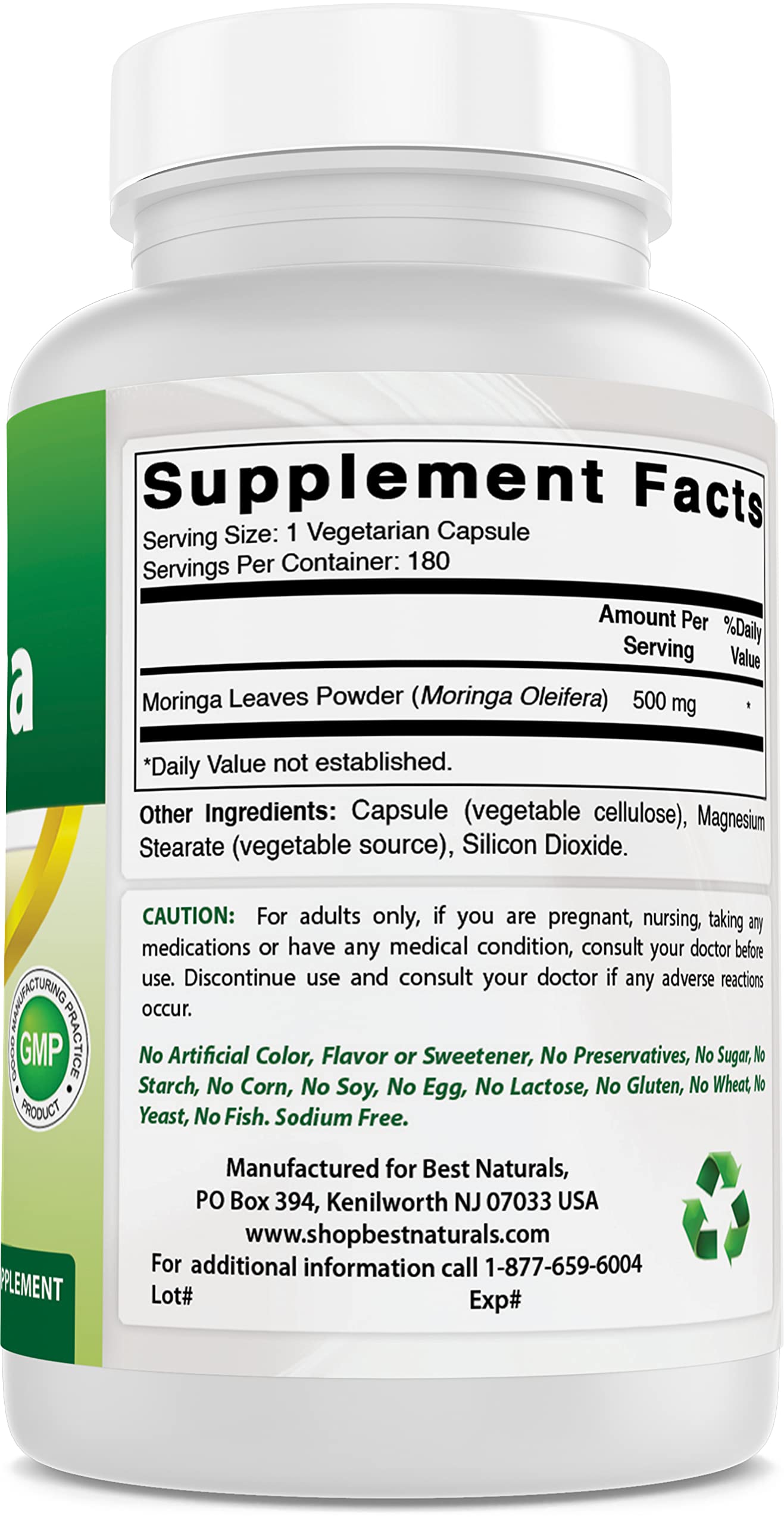 Best Naturals Moringa 500 mg Capsule, 180 Capsules