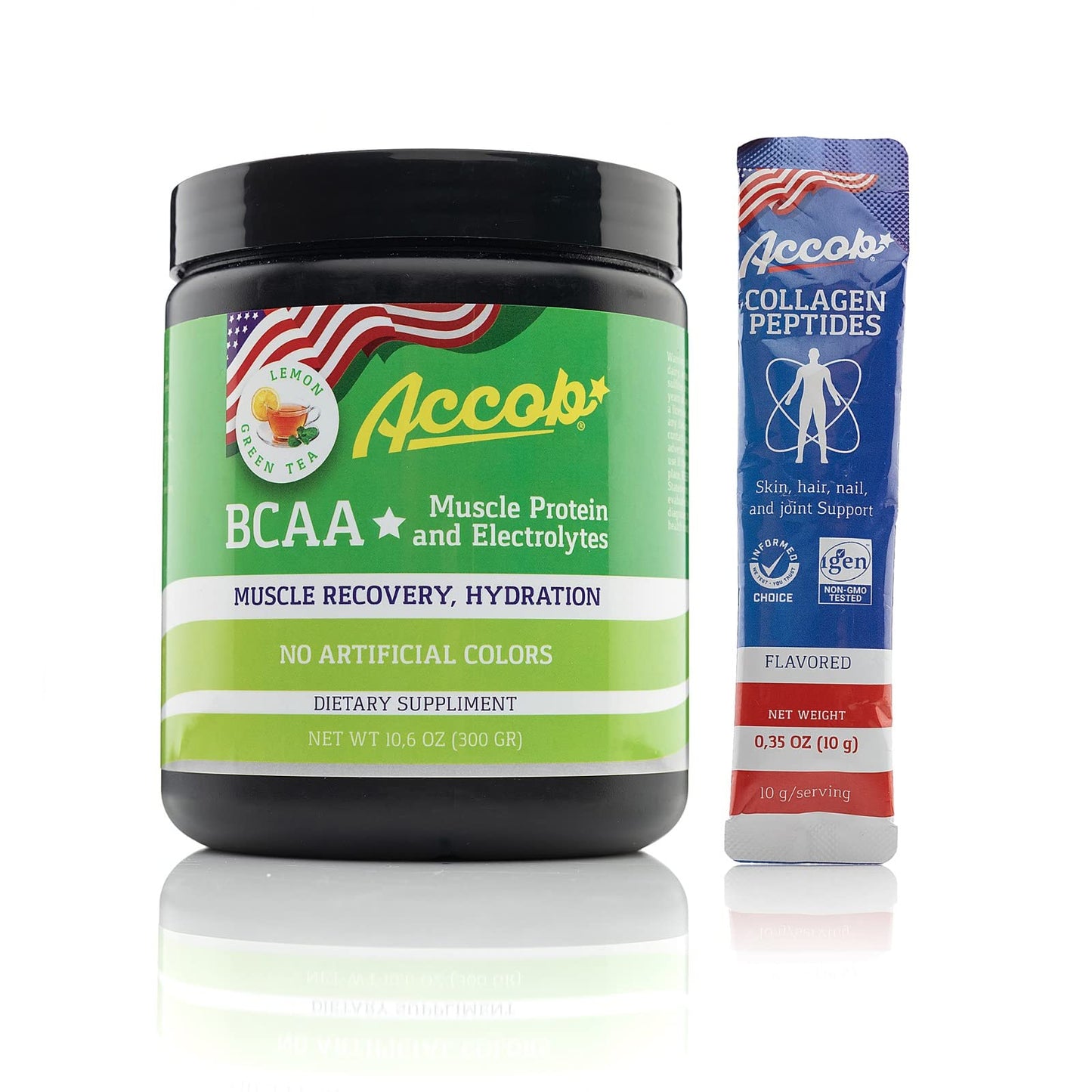 ACCOB BCAA Powder Lemon Green Tea, 1 Ounce