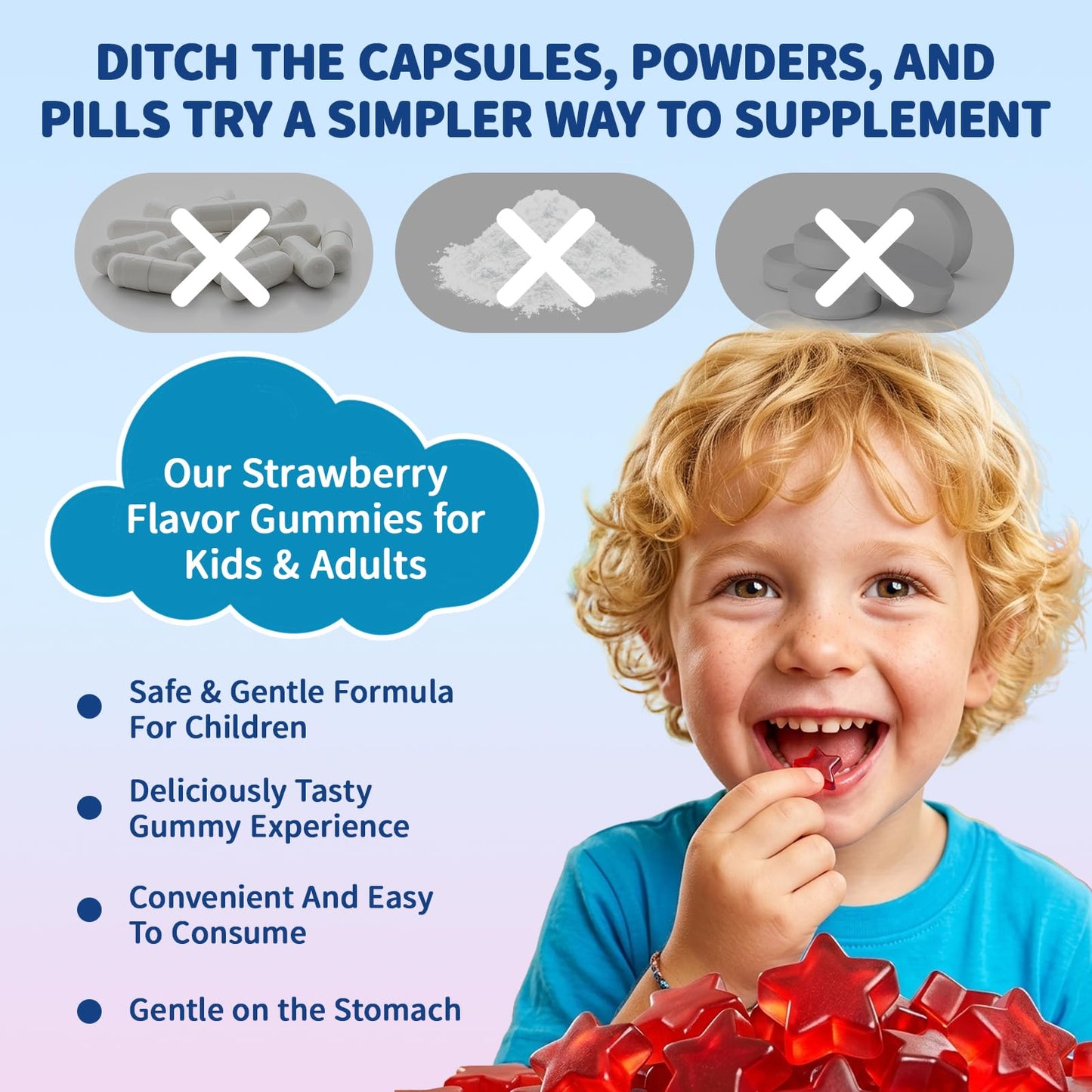 HILOTUX Saffron Gummies for Kids, with Bacopa & Gotu Kola for Brain Health, Focus & Calm Mood Support, Sugar-Free Berry, 90 Gummies