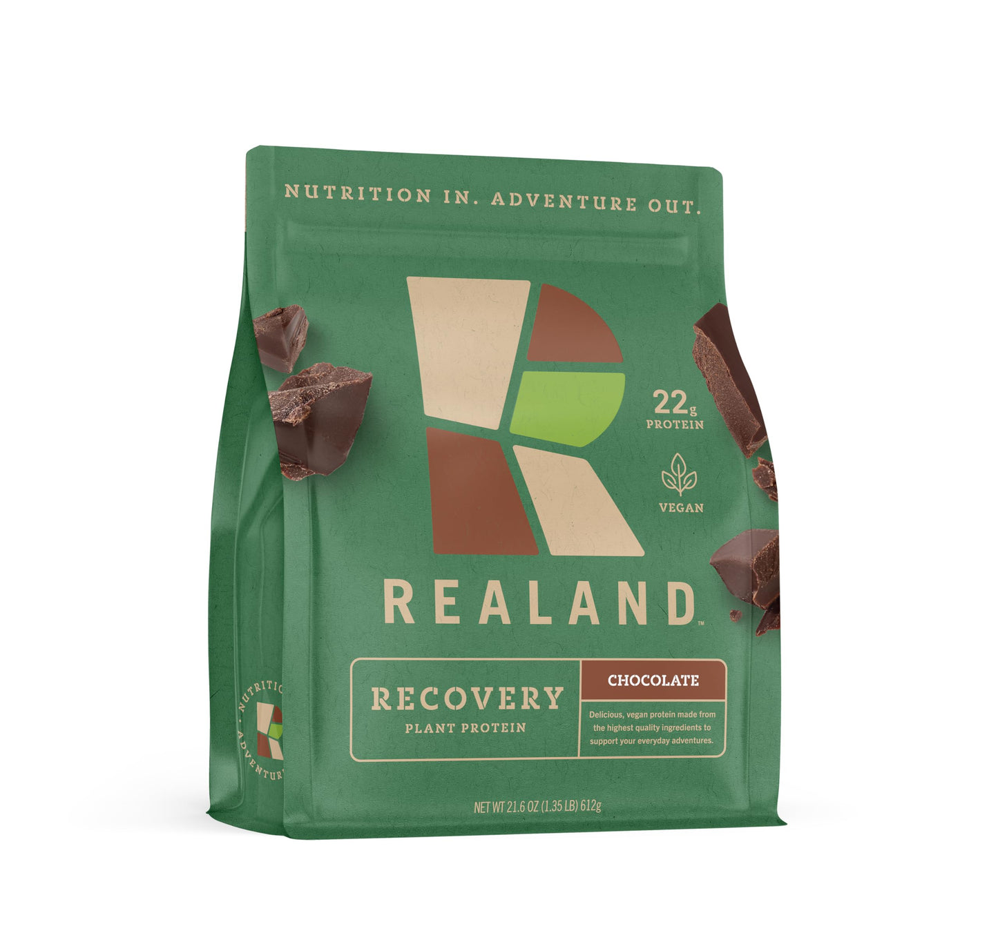 Realand Chocolate Vegan Plant Protein Isolate Powder - Fava Bean Protein Powder for Recovery - 22g Protein - 21 Servings