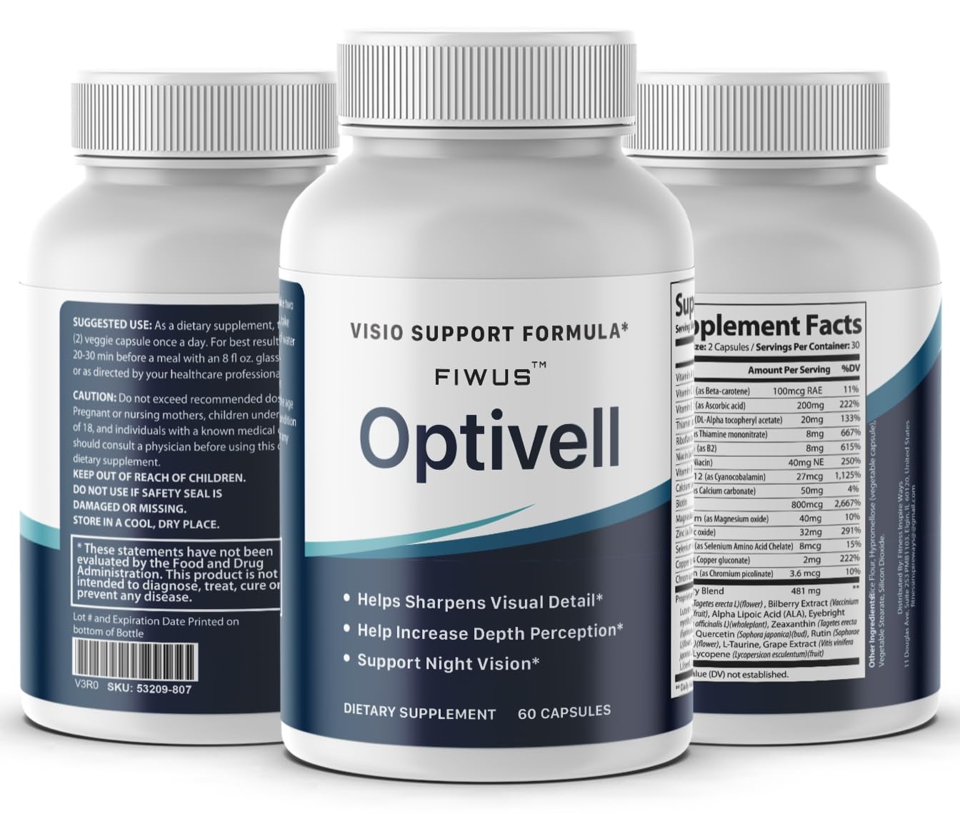 Fitness InspireWays Optivell Eye Pills Capsule, 60 Count