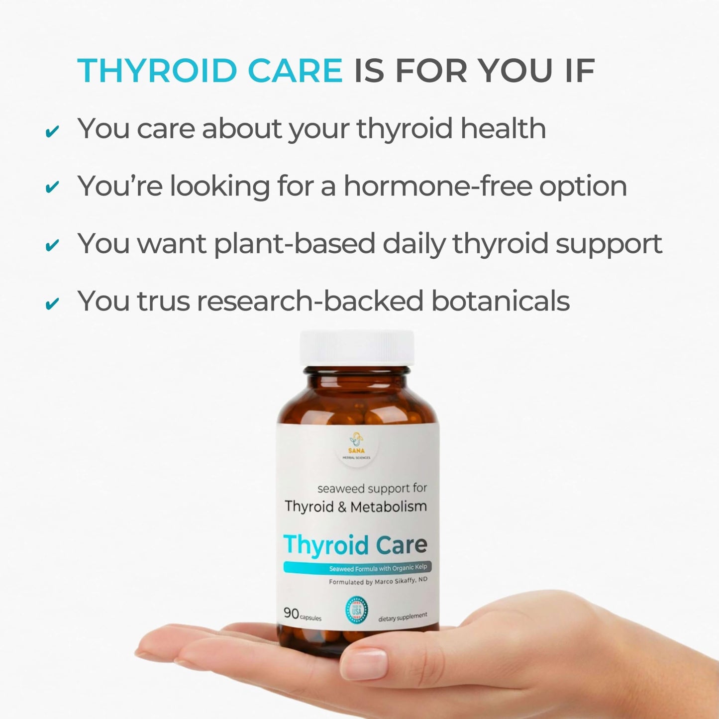 Sana Herbal Sciences Thyroid Support Capsules 90 Count