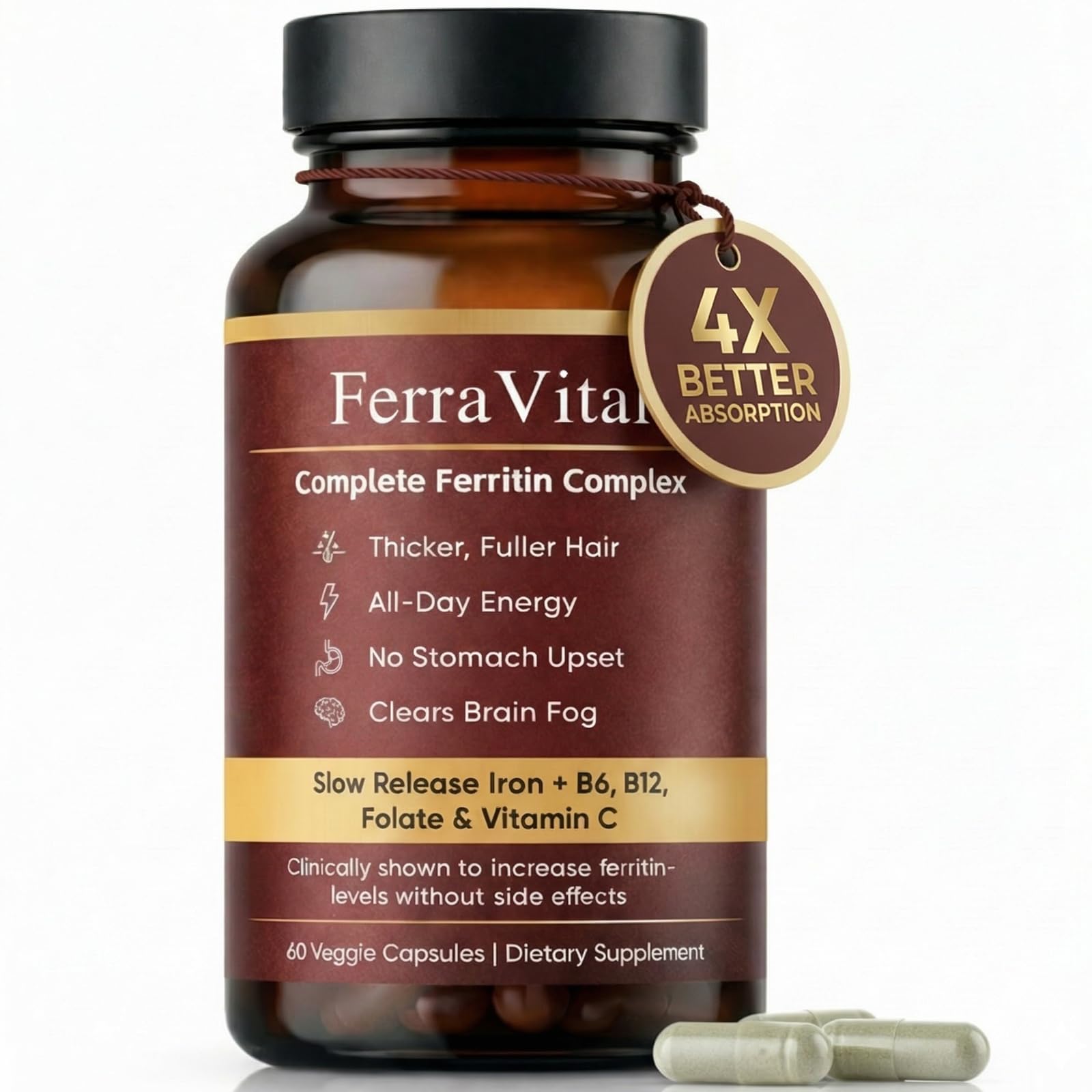 Wanciment Nivara Ferravital Ferritin Support, Ferritin Supplement for Women, Capsule, 60 Count