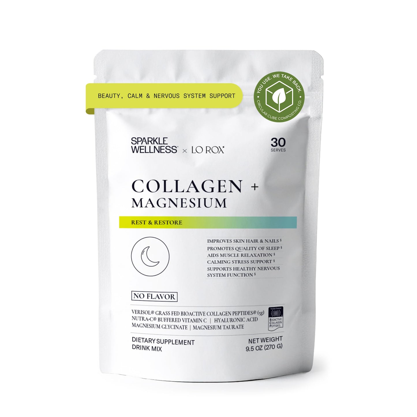 Sparkle Wellness VERISOL Collagen + Magnesium Glycinate Powder 9.8