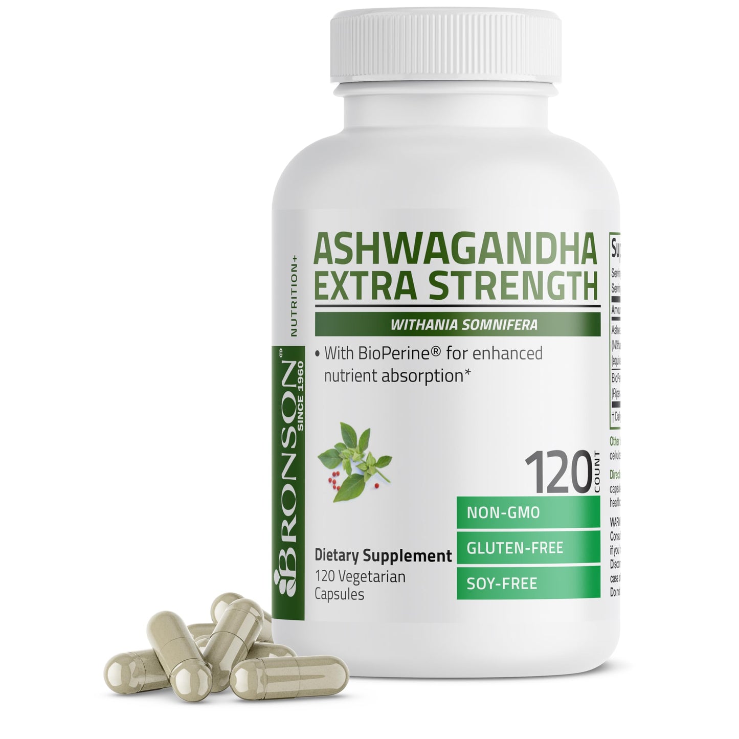 Bronson Ashwagandha Extra Strength Stress & Mood Support Capsules 120 Count