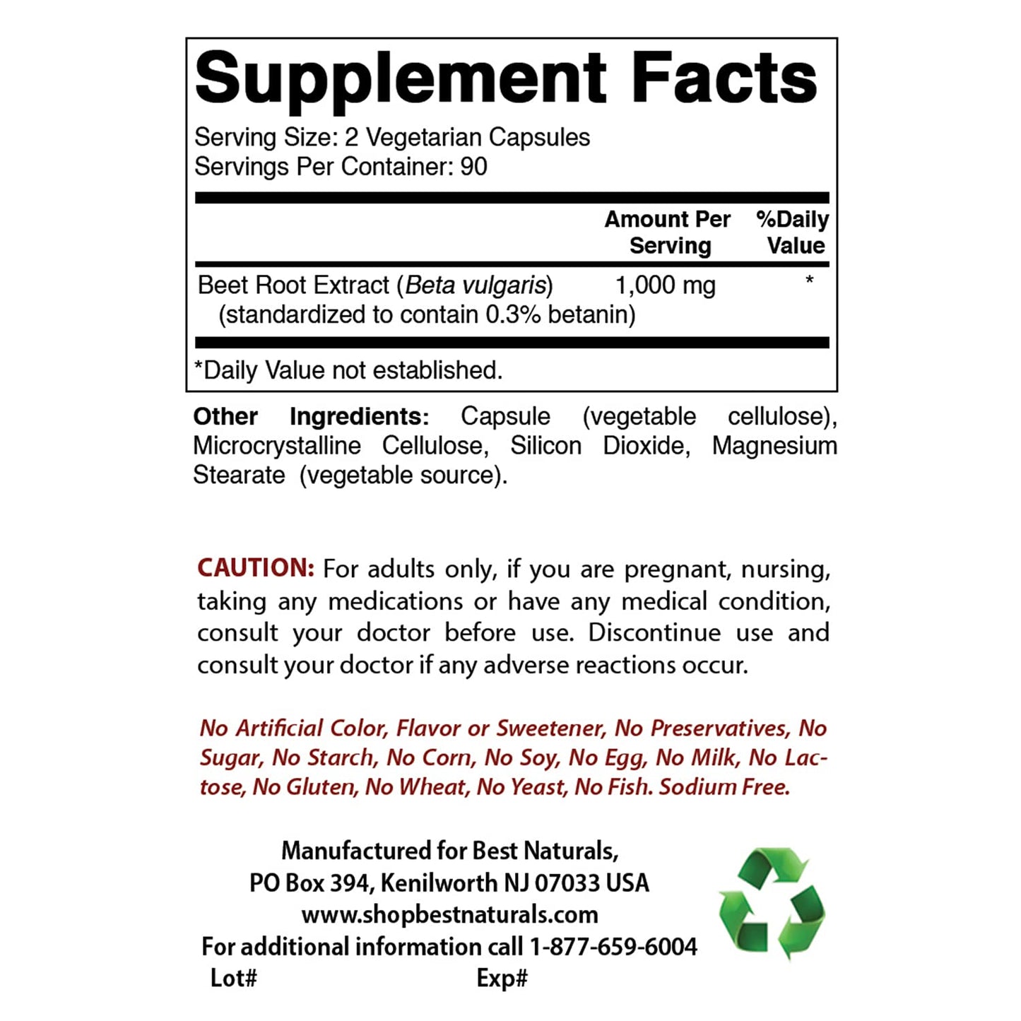 Best Naturals Hawthorn Berry 565 mg & Beet Root Powder 500 mg Capsules, 1 Capsule