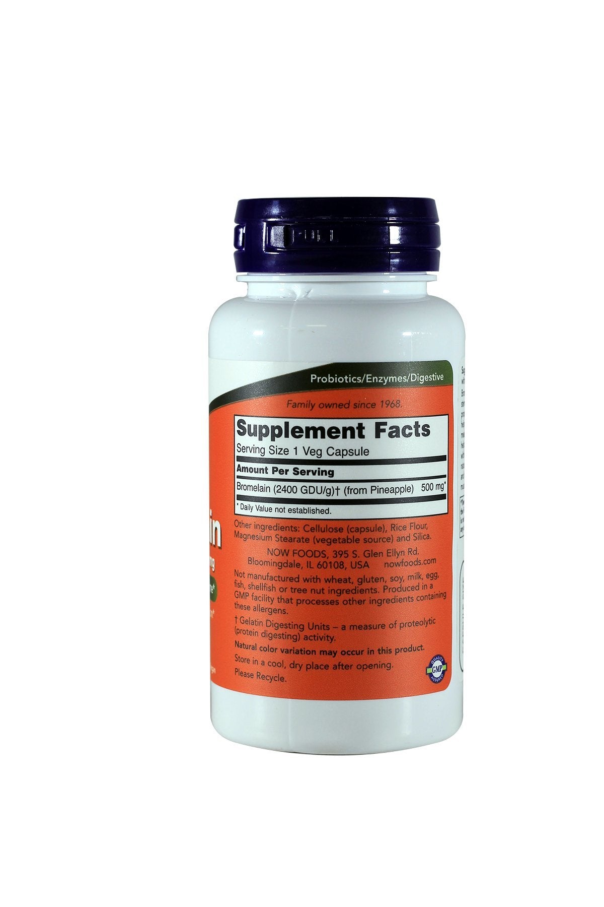 NOW Foods Bromelain 2400 GDU, 500mg Capsule, 60 Capsules