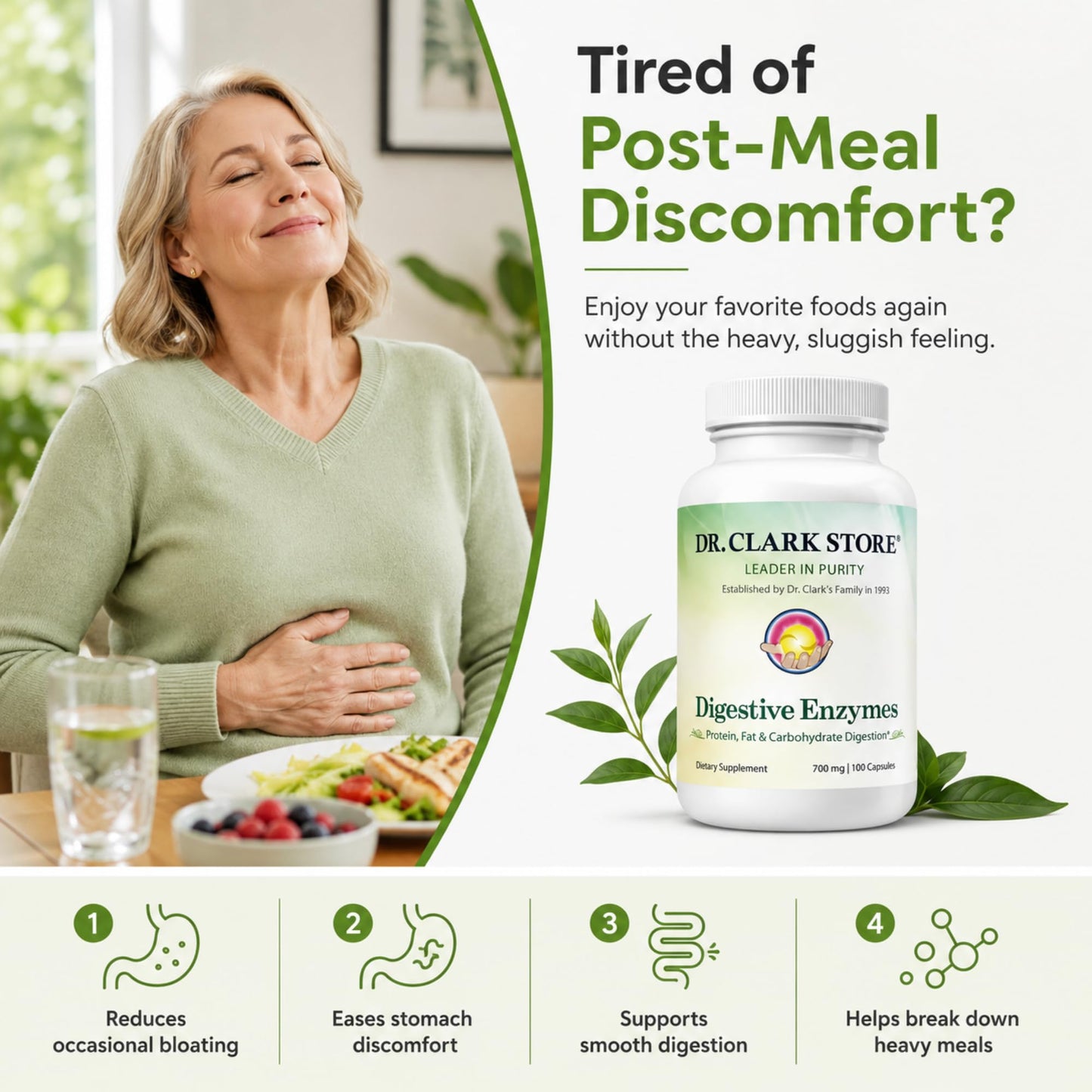 Dr Clark Store Digestive Enzymes Supplement Capsule 100 Capsules