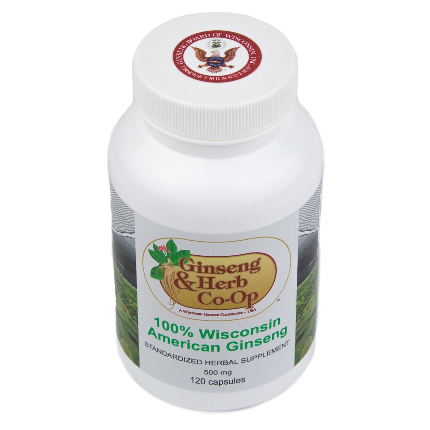 GINSENG & HERB CO-OP A WISCONSIN GROWER COOPERATIVE - USA Wisconsin American Ginseng Capsules, 120 Count