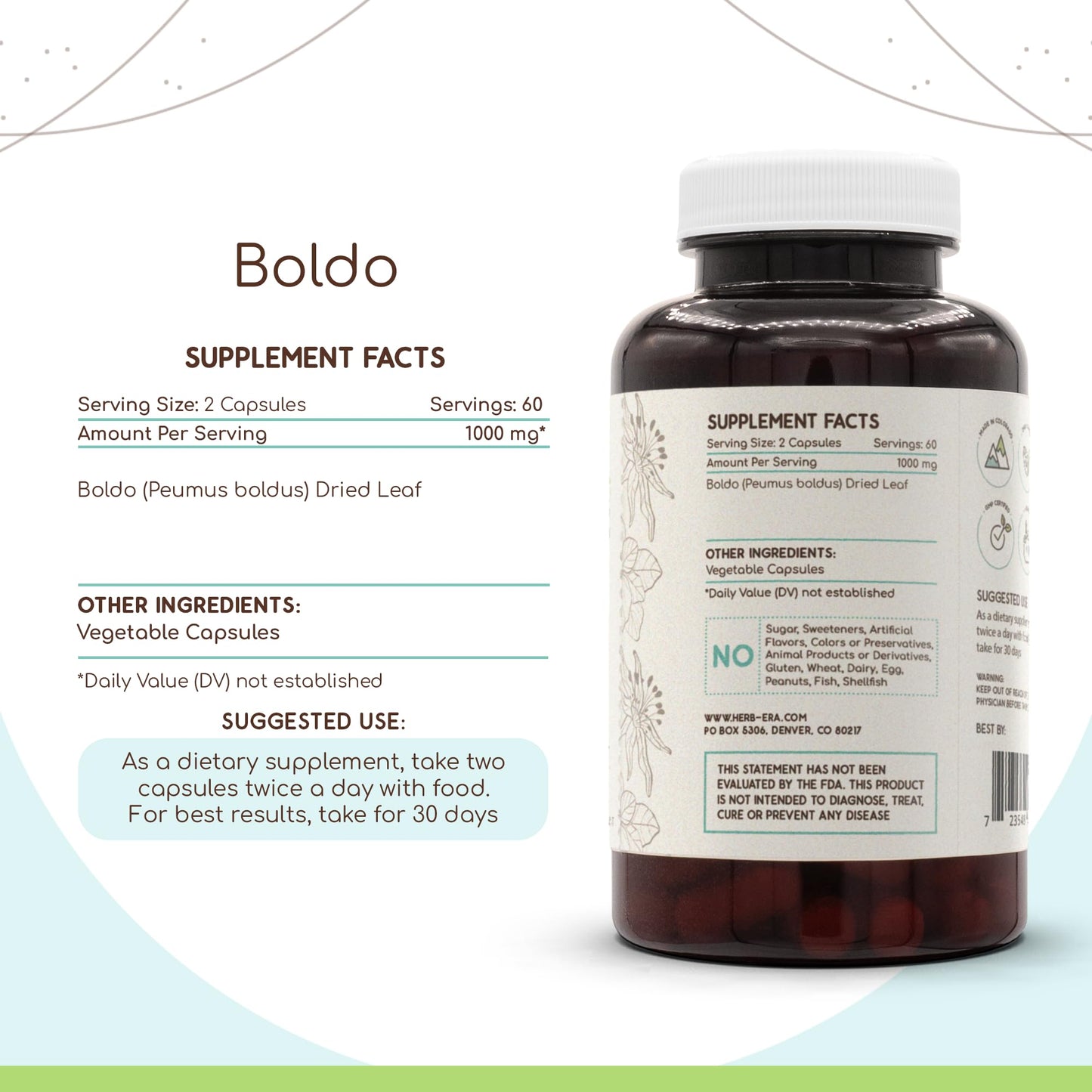 HerbEra Boldo Capsules 120 Count