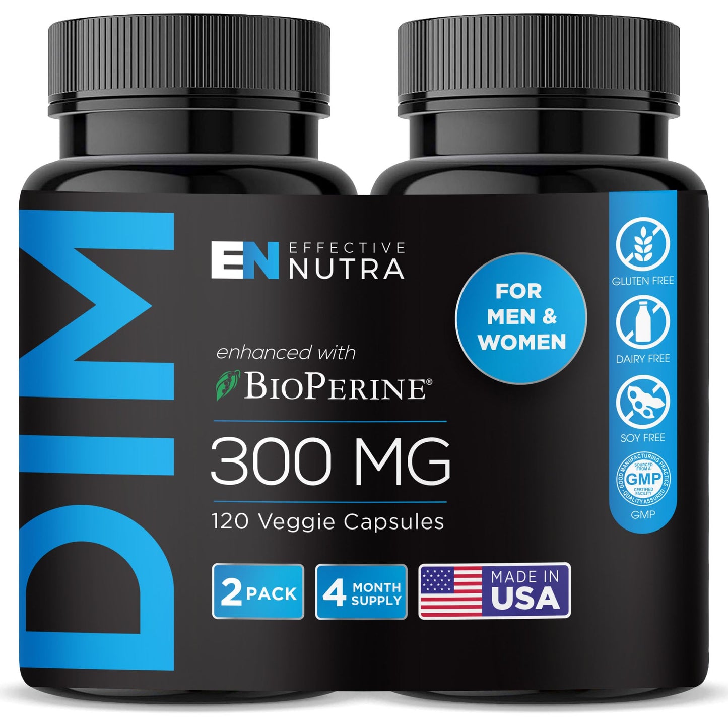 Effective Nutra DIM Supplement 300 mg with BioPerine 120 Capsules