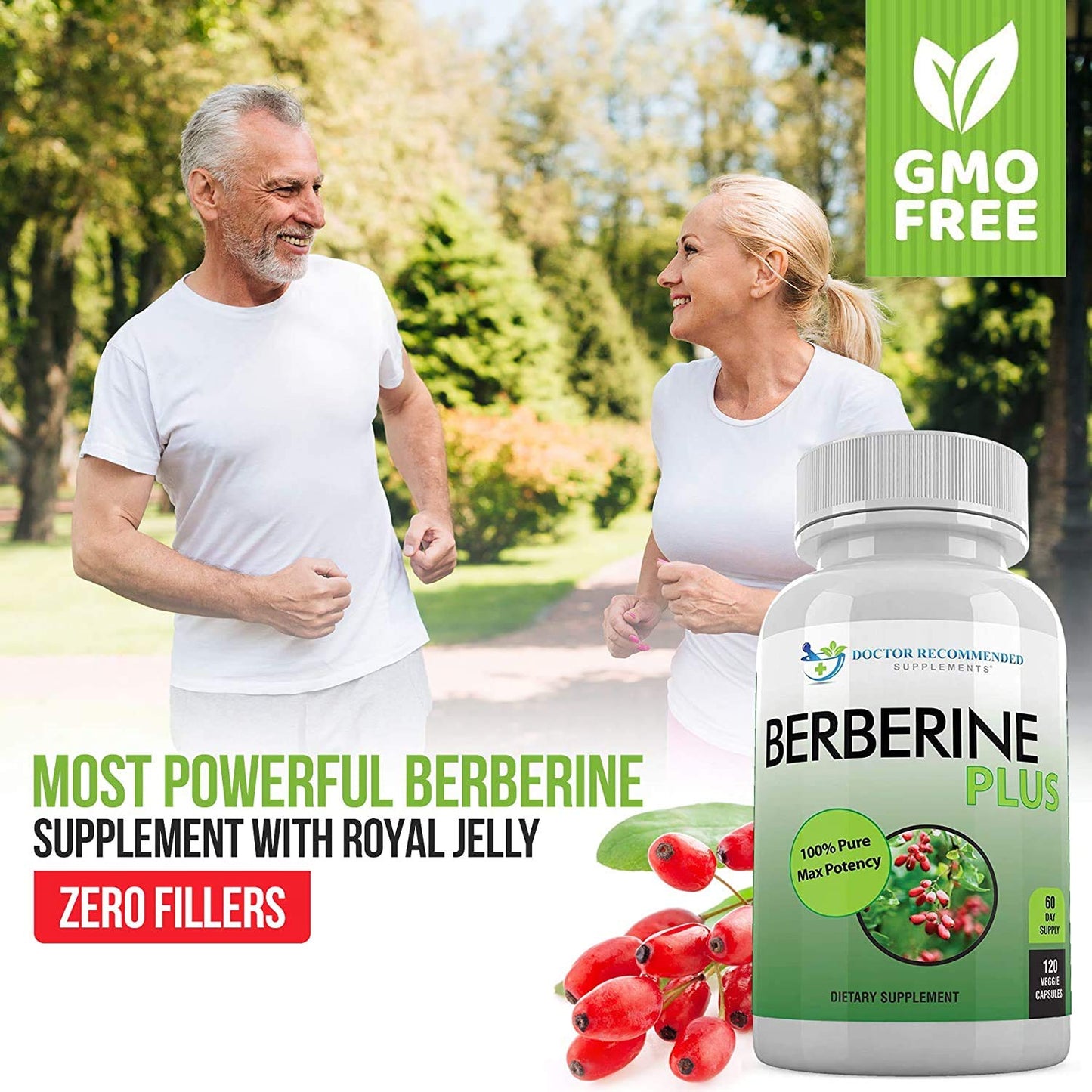 DOCTOR RECOMMENDED SUPPLEMENTS Berberine Plus 1200mg Per Serving Royal Jelly 240 Veggie Capsules
