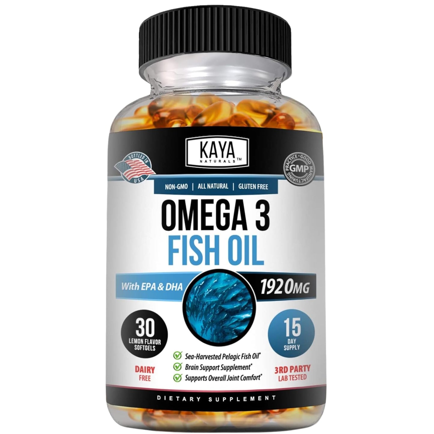 Kaya Naturals Omega 3 Softgels, 30 Count