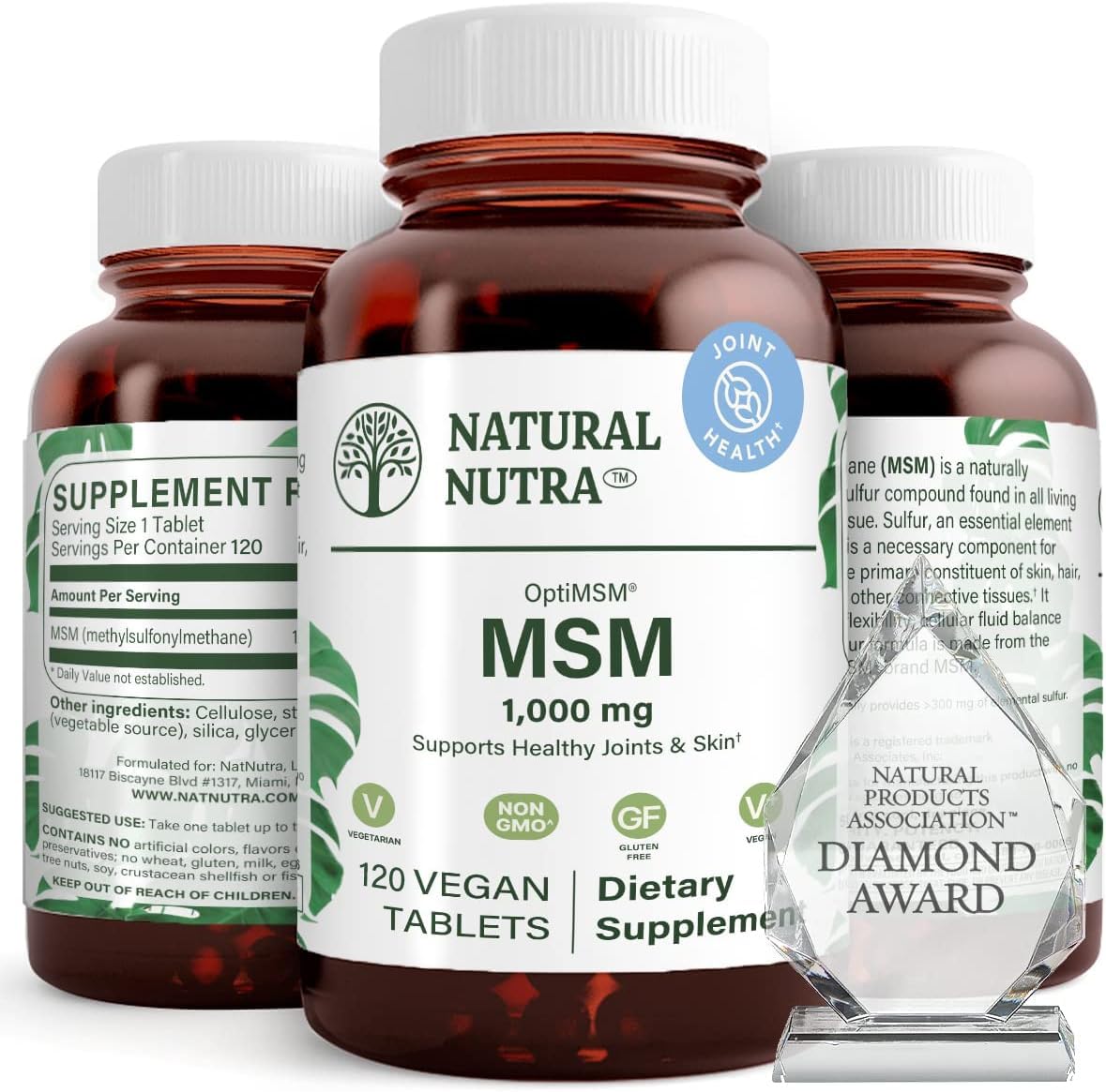 Natural Nutra OptiMSM 1000 mg Tablet, 120 Tablets