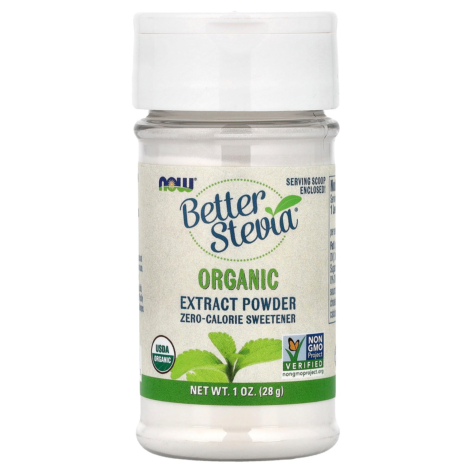 NOW Foods Better Stevia Zero Calorie Sweetener Extract Powder, Organic Powders, 1